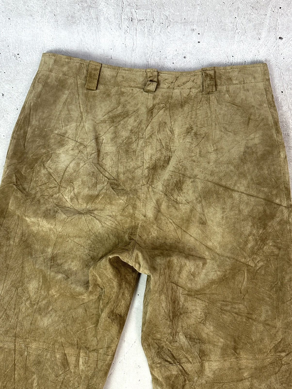 Leather Vintage Landhaus Suede Beige Wooden Parts Women’s Pants Size 36" / US 14 / IT 50 - 13 Thumbnail
