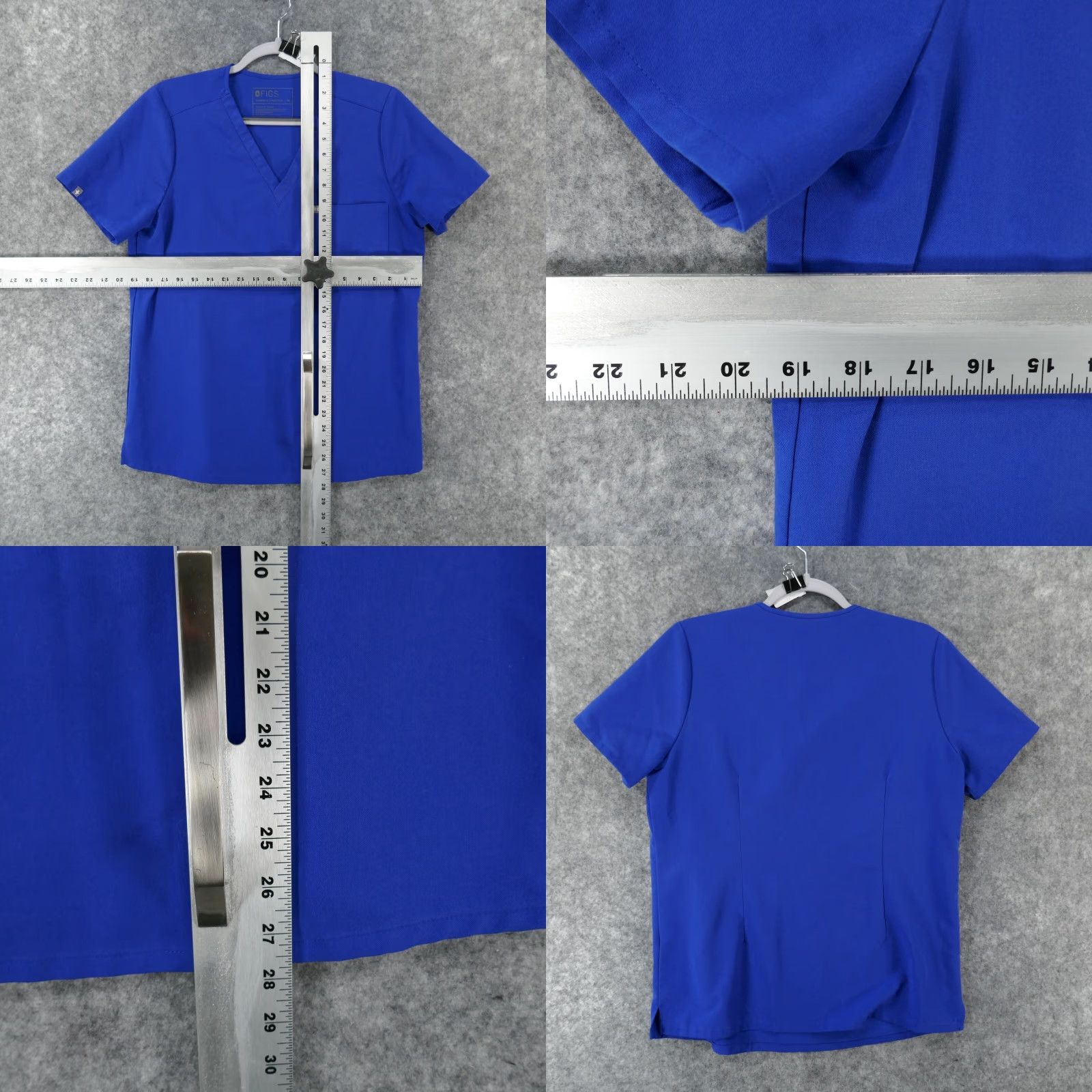 Vintage Figs Scrub Top Womens Medium Short Sleeve Blue w Pockets Size M / US 6-8 / IT 42-44 - 8 Thumbnail