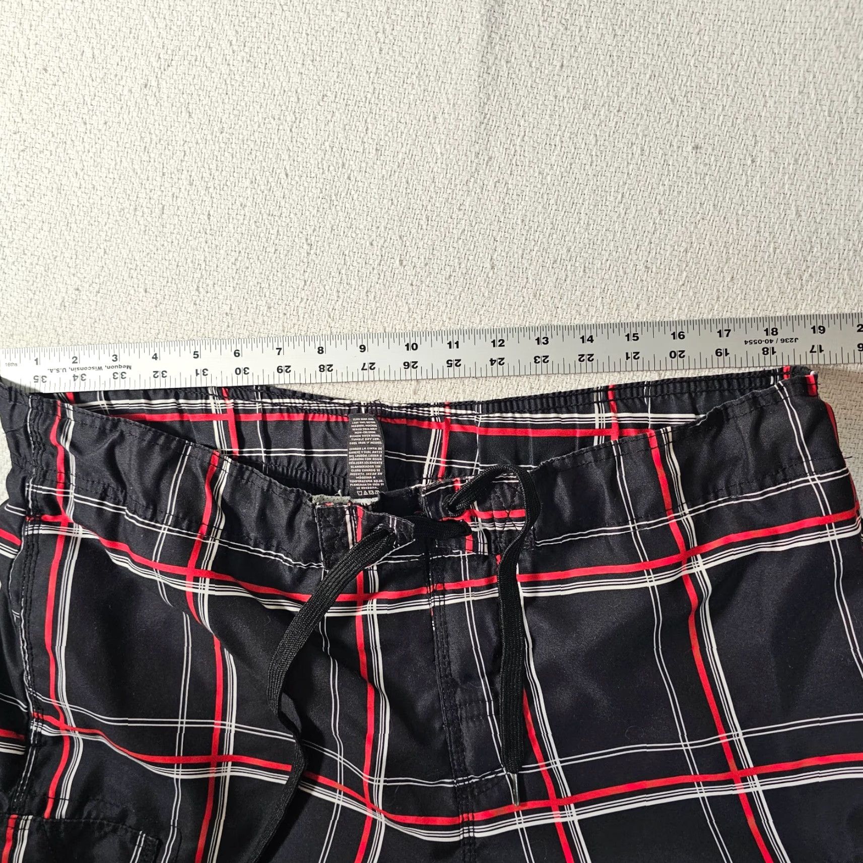 Ocean Pacific OP Ocean Pacific Swim Trunks Board Shorts Men's Black Plaid Size L 36-38 Size US 33 - 5 Thumbnail