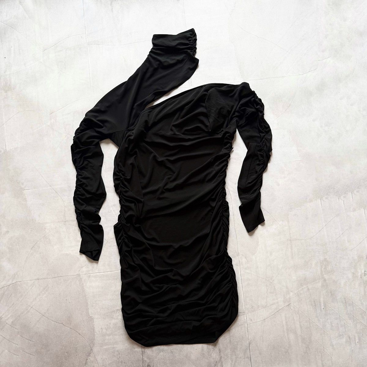 H&M × Mugler Mugler X H&M Gathered One Shoulders Mesh Mini Dress Size XXL Size XXL / US 16-18 / IT 52-54 - 3 Thumbnail