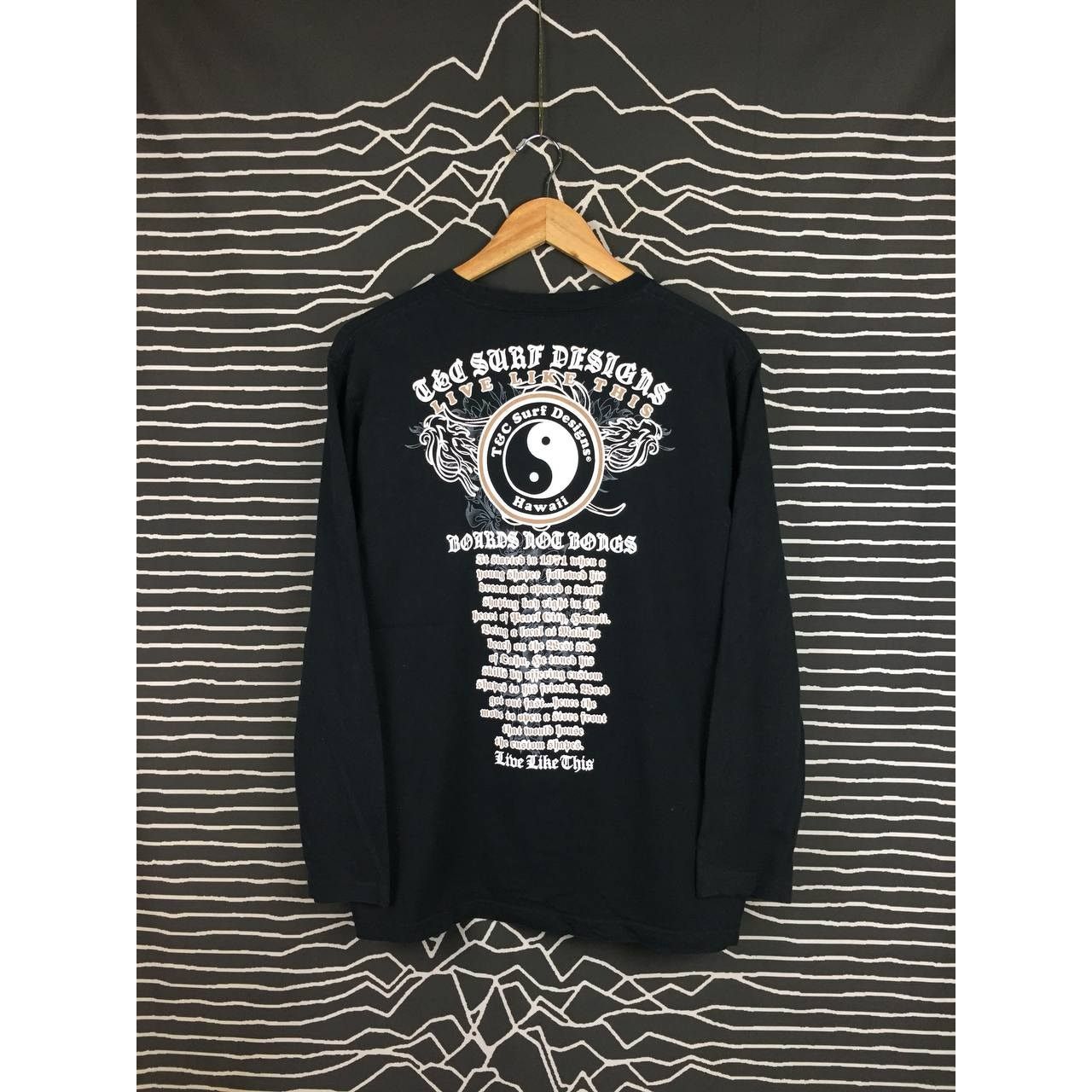 Vintage Vtg T&C Surf Designs Hawaii Live Like This Longsleeve Tee Size US M / EU 48-50 / 2 - 2 Thumbnail
