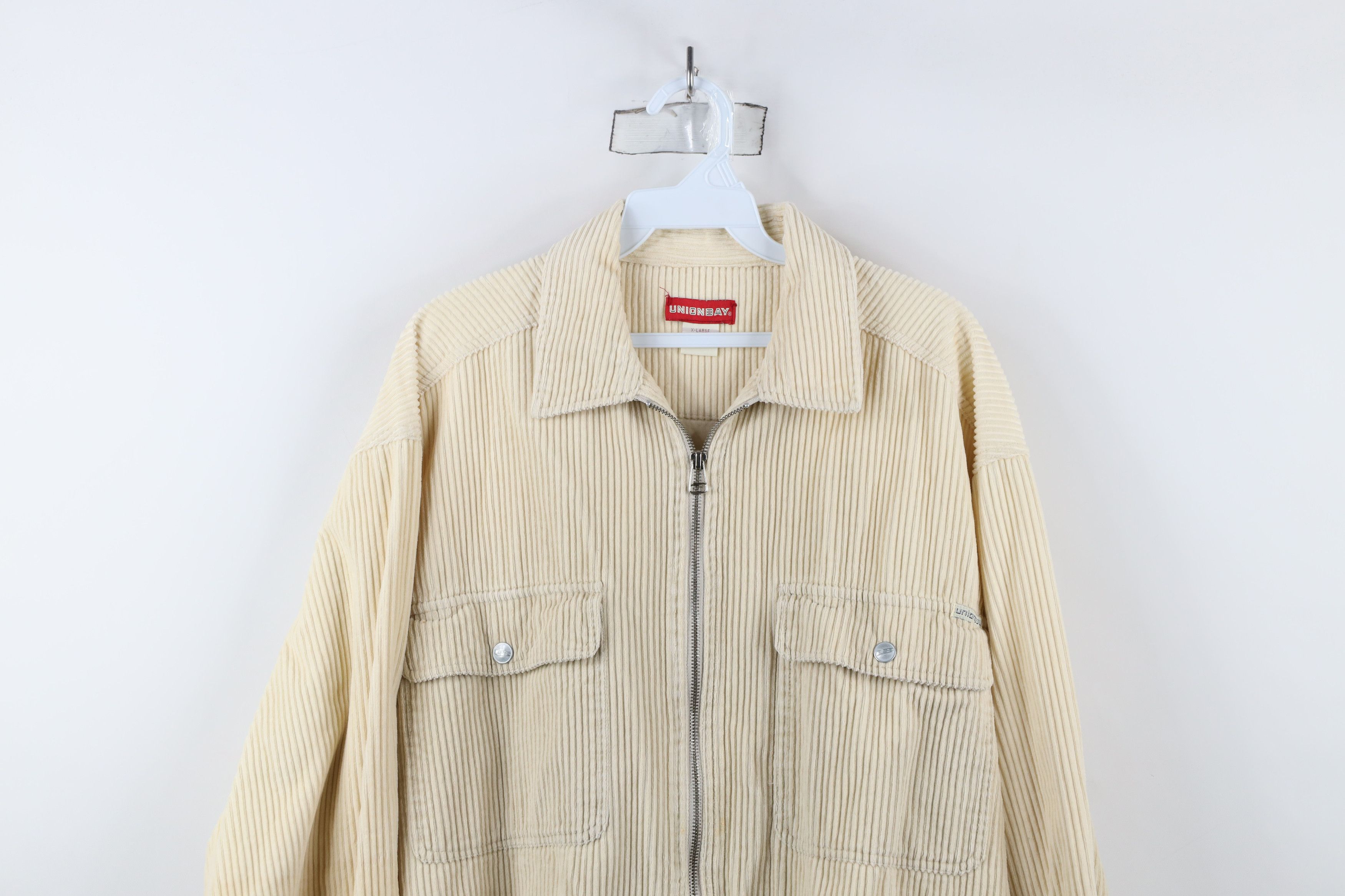 UNIONBAY × Vintage Vintage 90s Unionbay Baggy Fit Corduroy Shirt Jacket Beige Size XL / US 12-14 / IT 48-50 - 2 Thumbnail