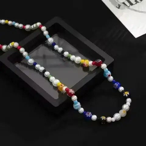 Japanese Brand Colorful Glass Crystal Beads Pearl Necklace Size ONE SIZE - 4 Thumbnail