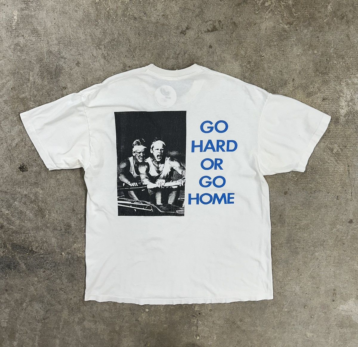 Vintage Vintage 90s Rowing Go Hard Or Go Home Mullet T-Shirt Size US XL / EU 56 / 4 - 1 Thumbnail