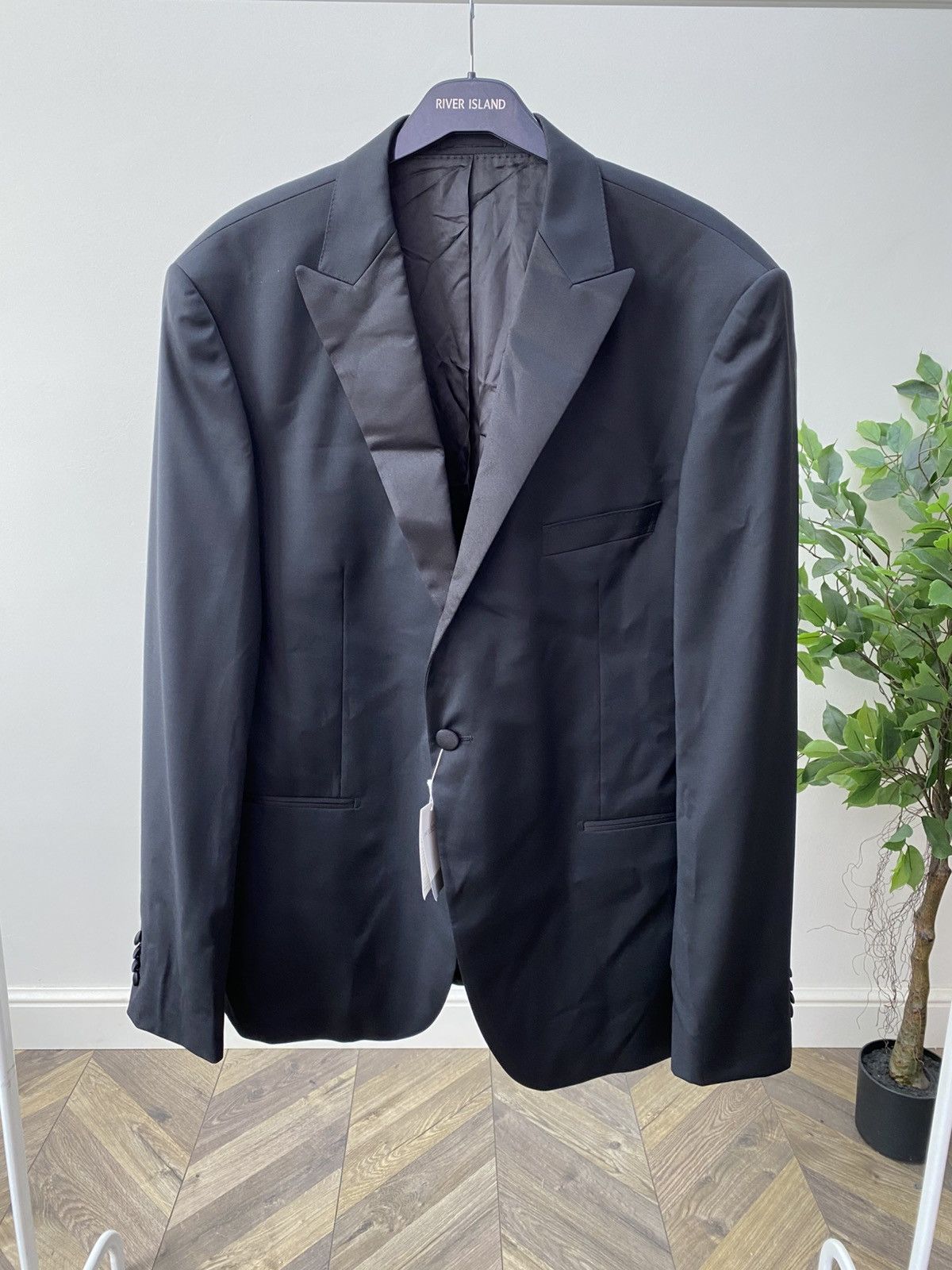 Other Vintage Van Jaack Men's Black Suit Loro Piana Wool Size 54L - 2 Thumbnail