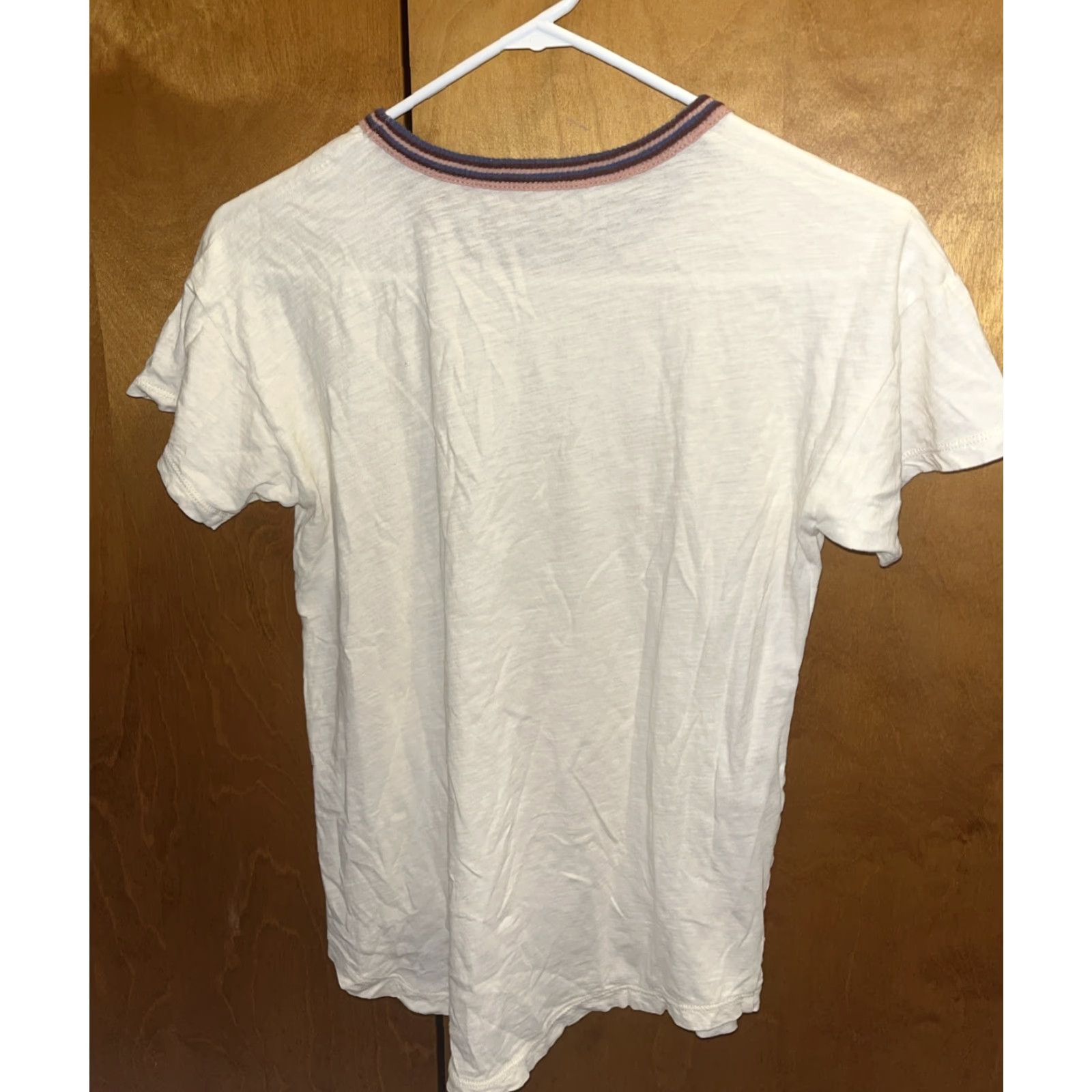 Madewell Madewell Women's T-Shirt Small Beige Multi-Color Stripe Collar Cotton Short Sleeve Casual Spring Summer Fall Size S / US 4 / IT 40 - 3 Thumbnail