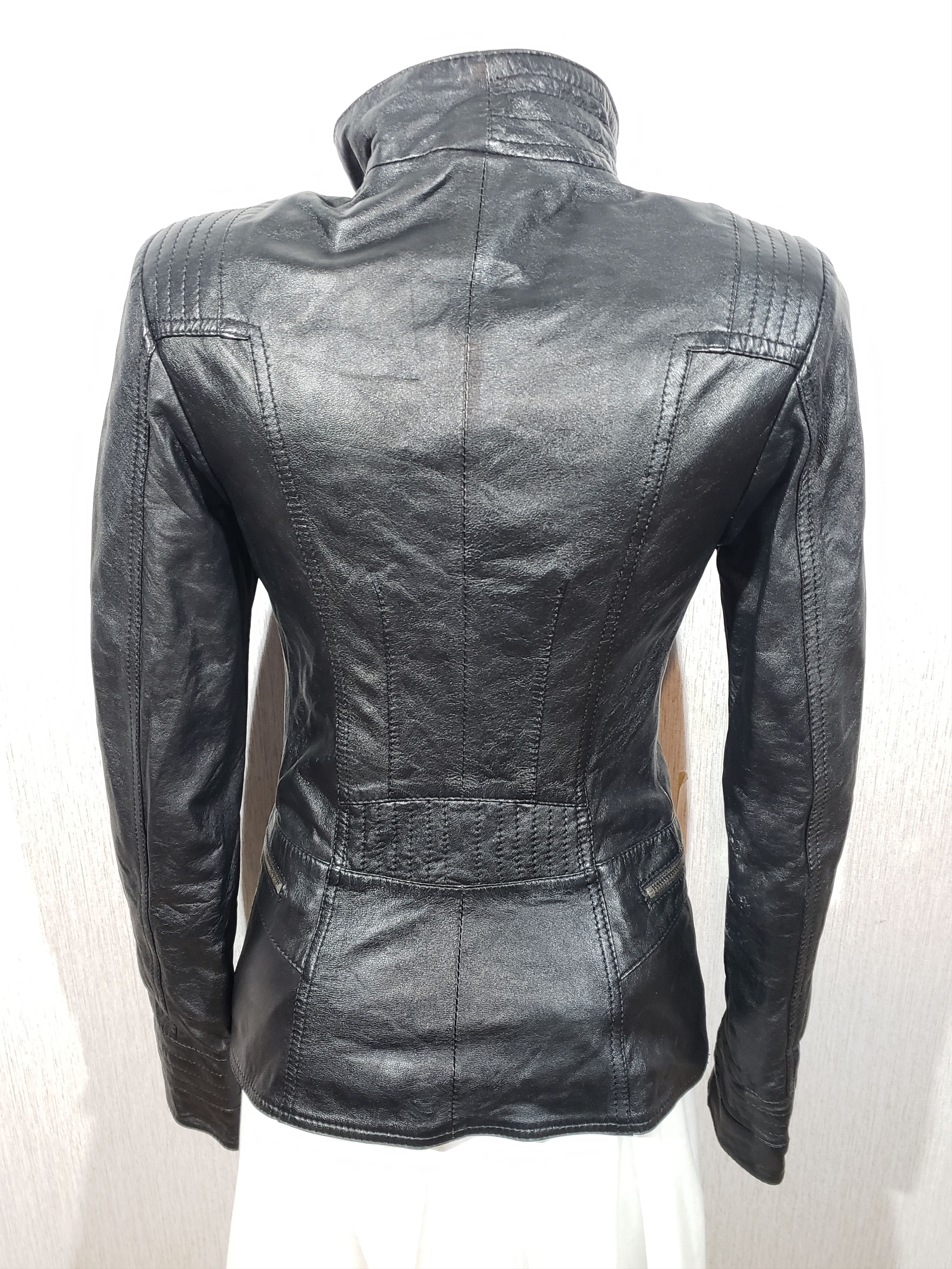 Other Black women's leather sports jacket. Size XS / US 0-2 / IT 36-38 - 4 Thumbnail