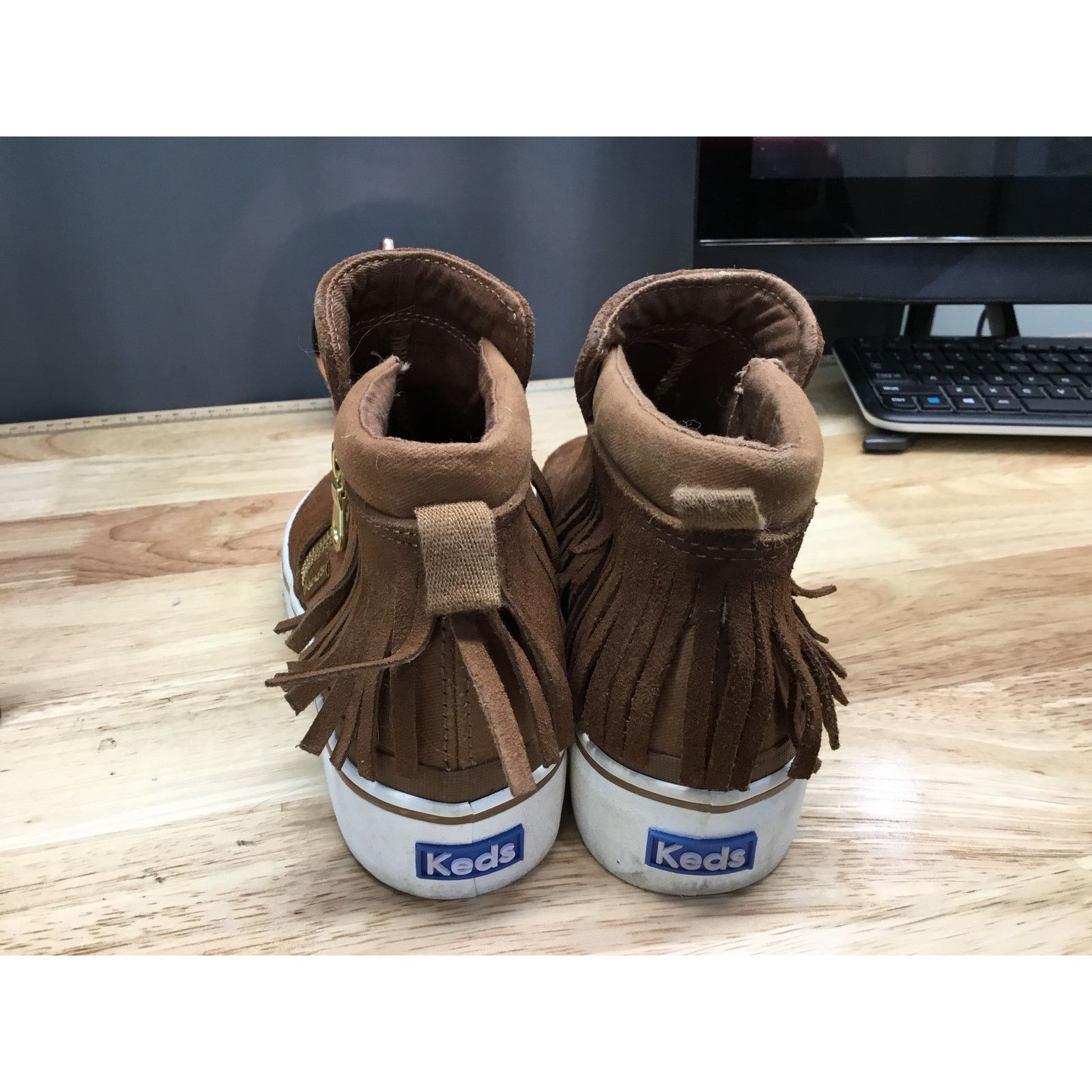 Keds Keds Ankle Boots Women 7.5 Brown Gwen Suede Fringe Side Zip Size US 7.5 / EU 40-41 - 3 Thumbnail