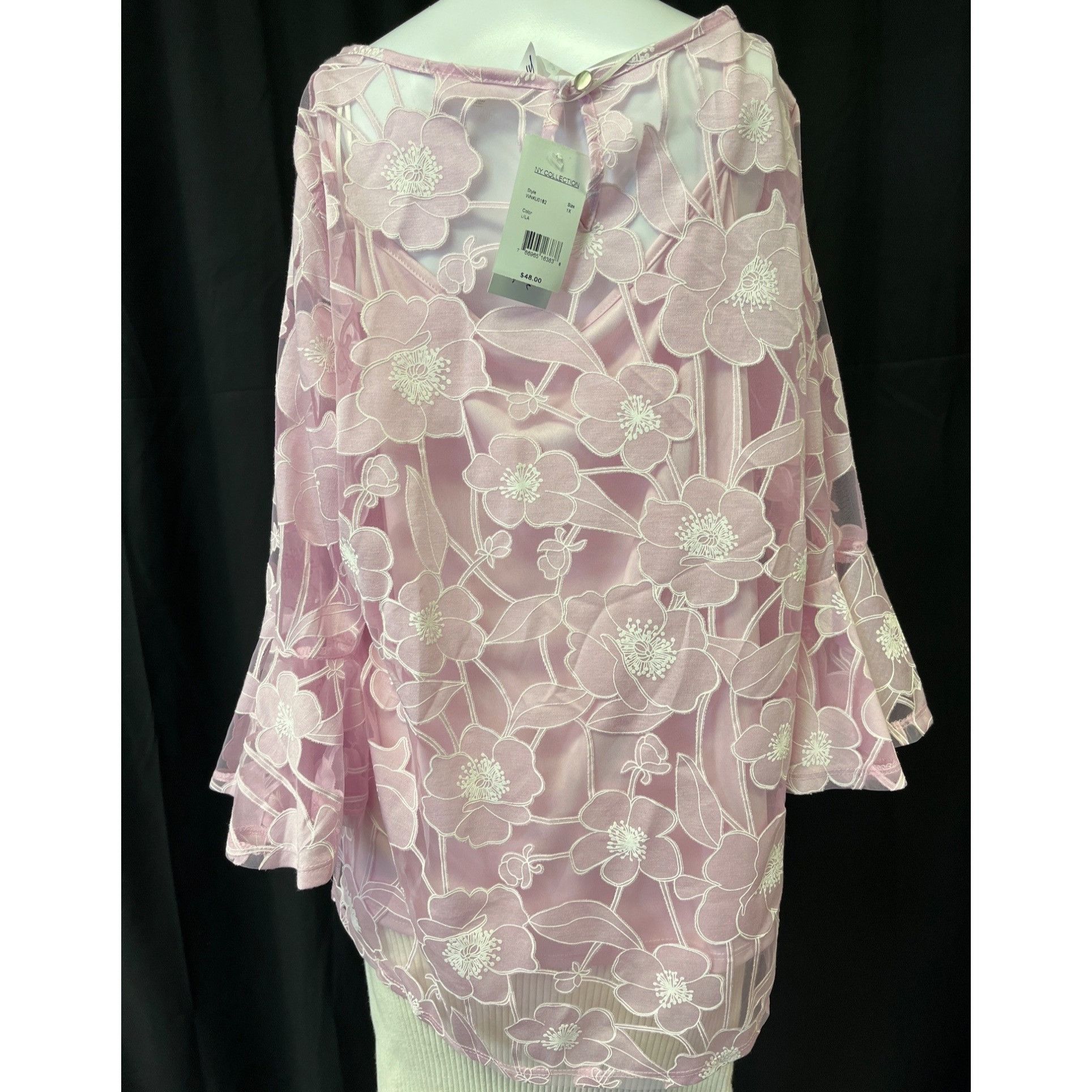 Other NY Collection Women's Pink Shirt/Blouse Size 1X SKU 4536 Size XL / US 12-14 / IT 48-50 - 2 Thumbnail