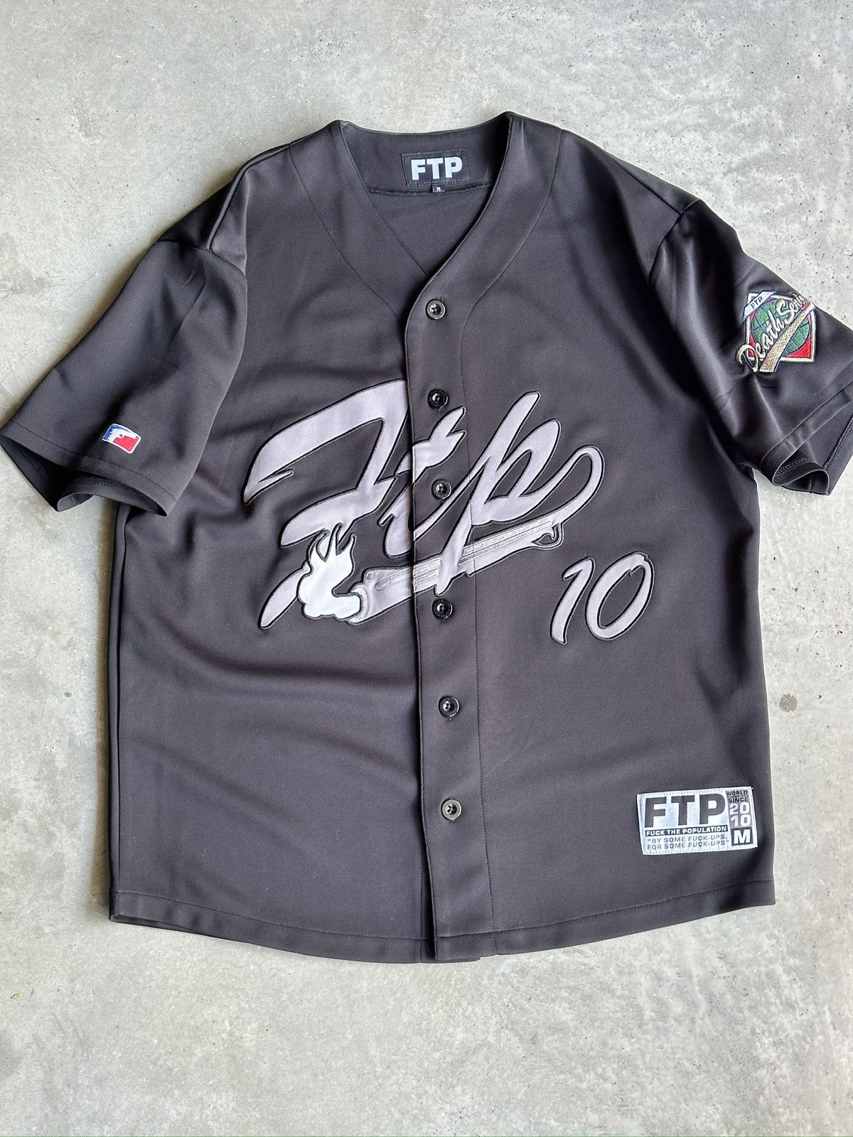 Fuck The Population FTP Baseball Jersey Size M (fits L) Size US M / EU 48-50 / 2 - 2 Thumbnail