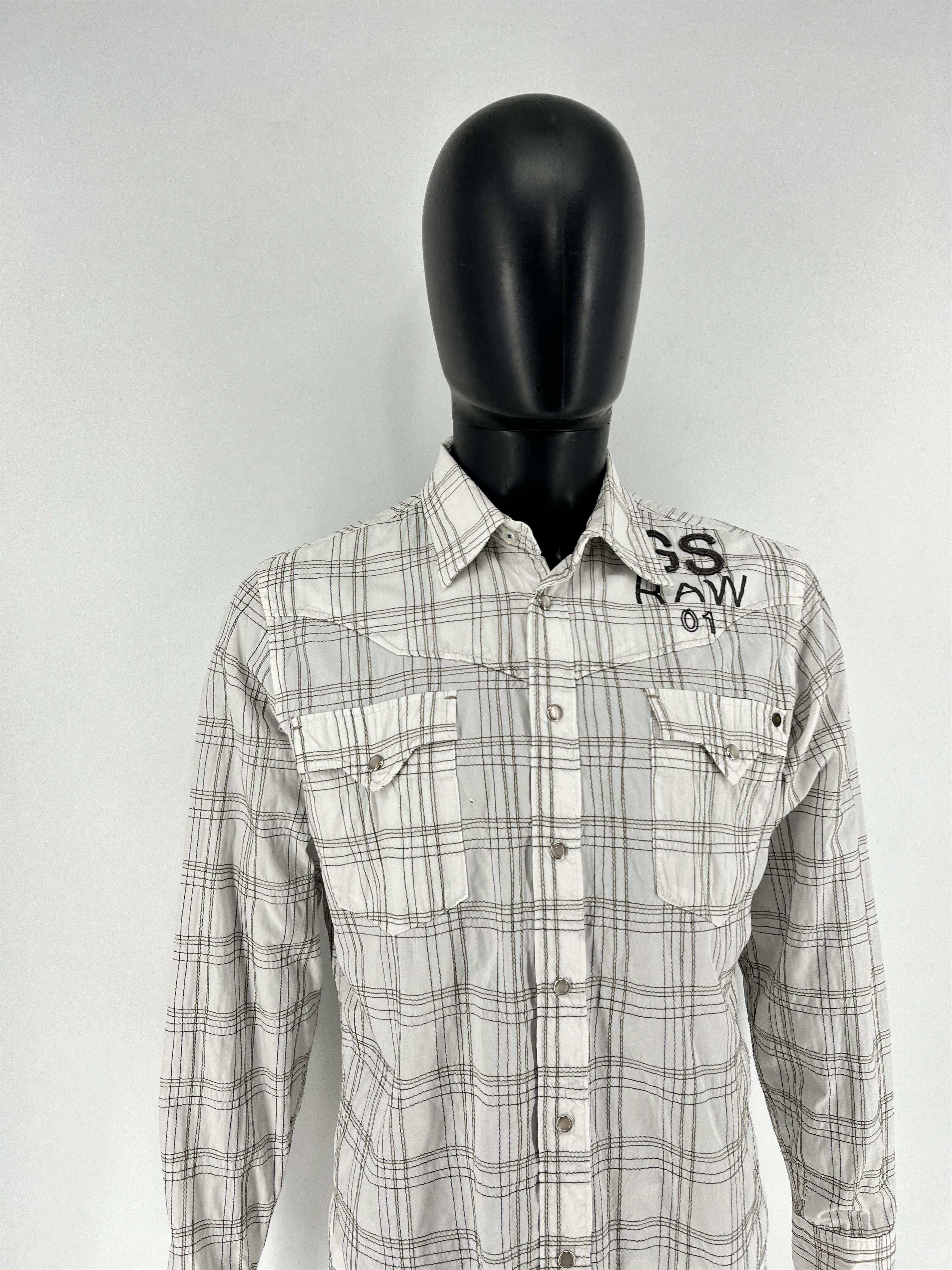 G-Star Vintage Y2K G Star Raw Men’s Plaid Shirt With Big Logo Size US XL / EU 56 / 4 - 4 Thumbnail