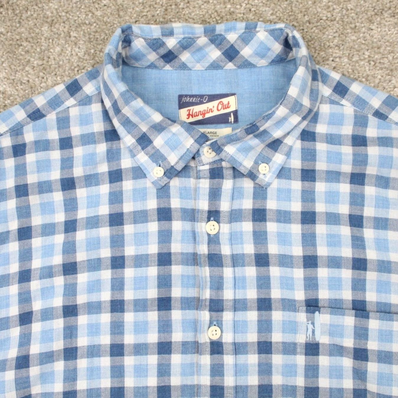 johnnie-O johnnie-O Shirt Mens XL Blue Plaid Button-Down Long Sleeve Cotton Casual Classic Preppy Size US XL / EU 56 / 4 - 6 Thumbnail