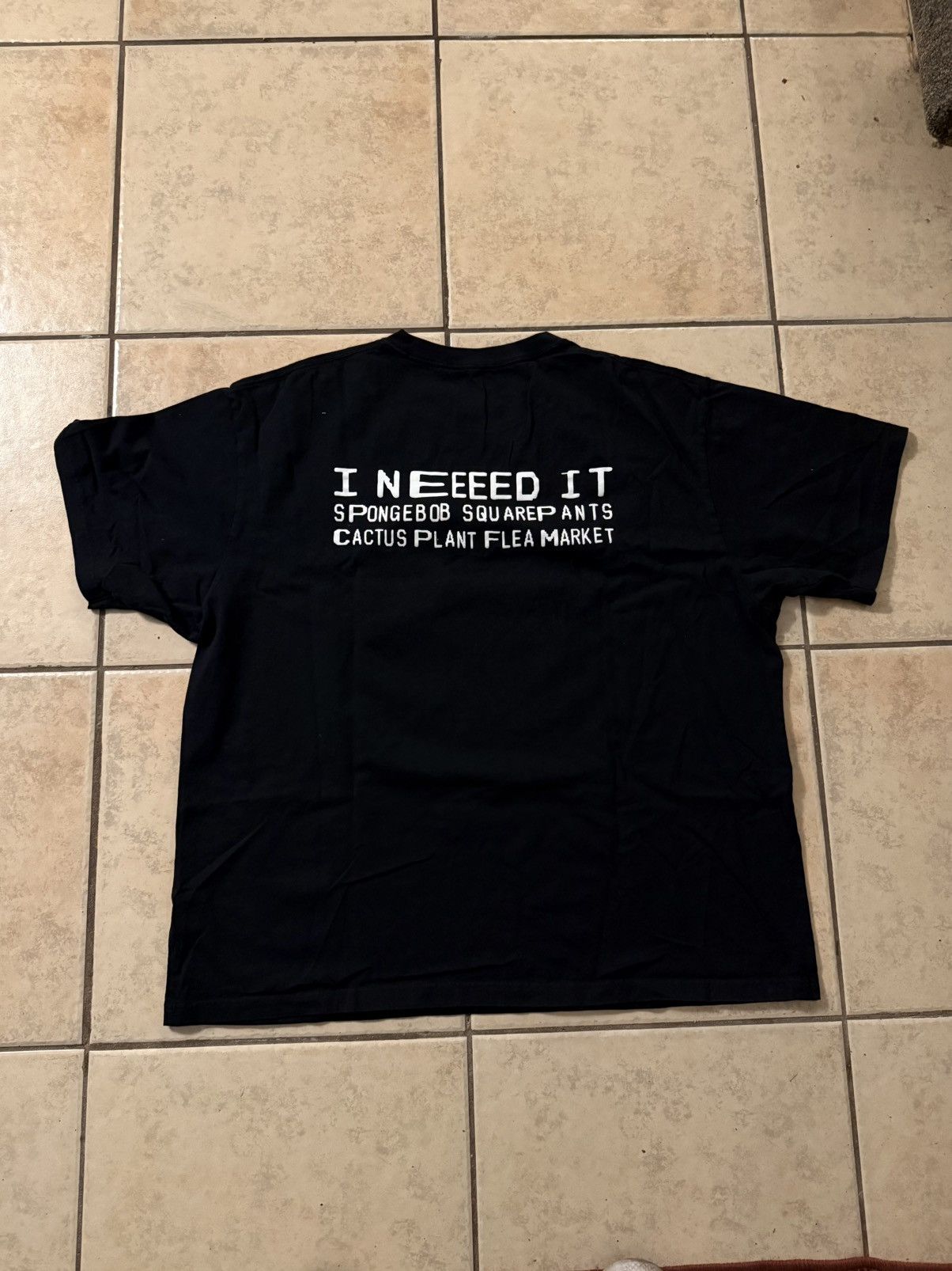 Cactus Plant Flea Market × Uniqlo Uniqlo CPFM SpongeBob I Don’t Need It T Shirt Black Size US XXL / EU 58 / 5 - 2 Thumbnail