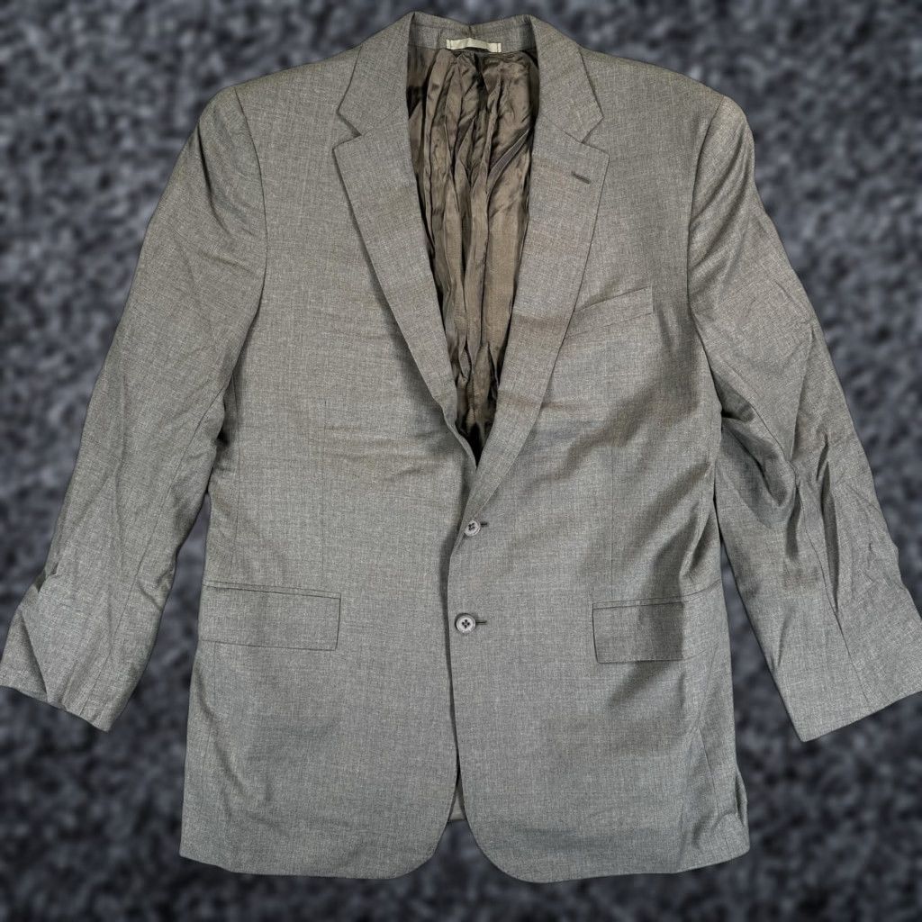 Ralph Lauren Ralph Lauren Blazer Sport Coat Mens 44R Gray Wool Italy Jacket Notch Lapel Two-Button 2 Piece Formal Business Wedding Size 44R - 1 Thumbnail
