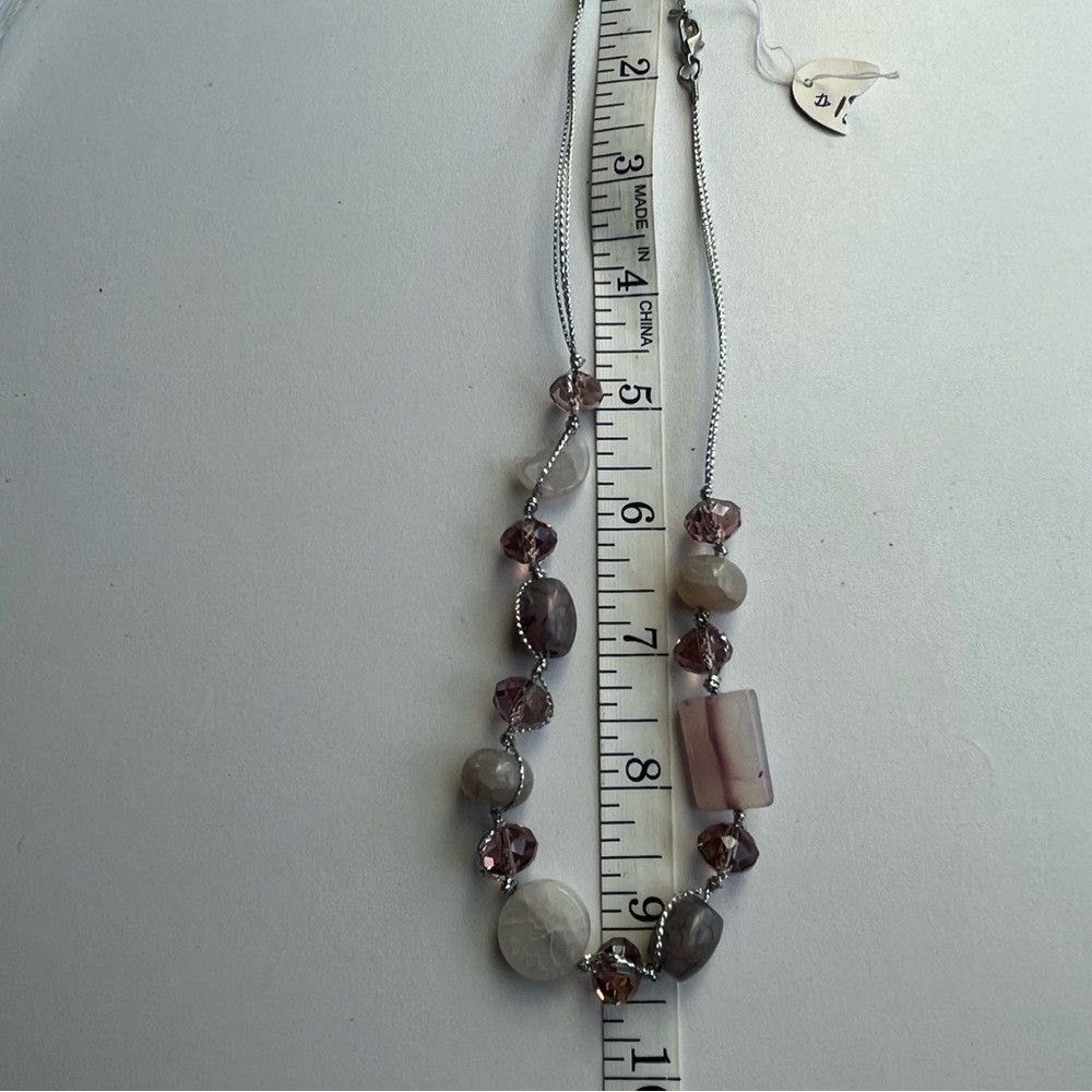 Human Made Smokey quartz peach beads Necklace on Silver Chain Size ONE SIZE - 6 Thumbnail