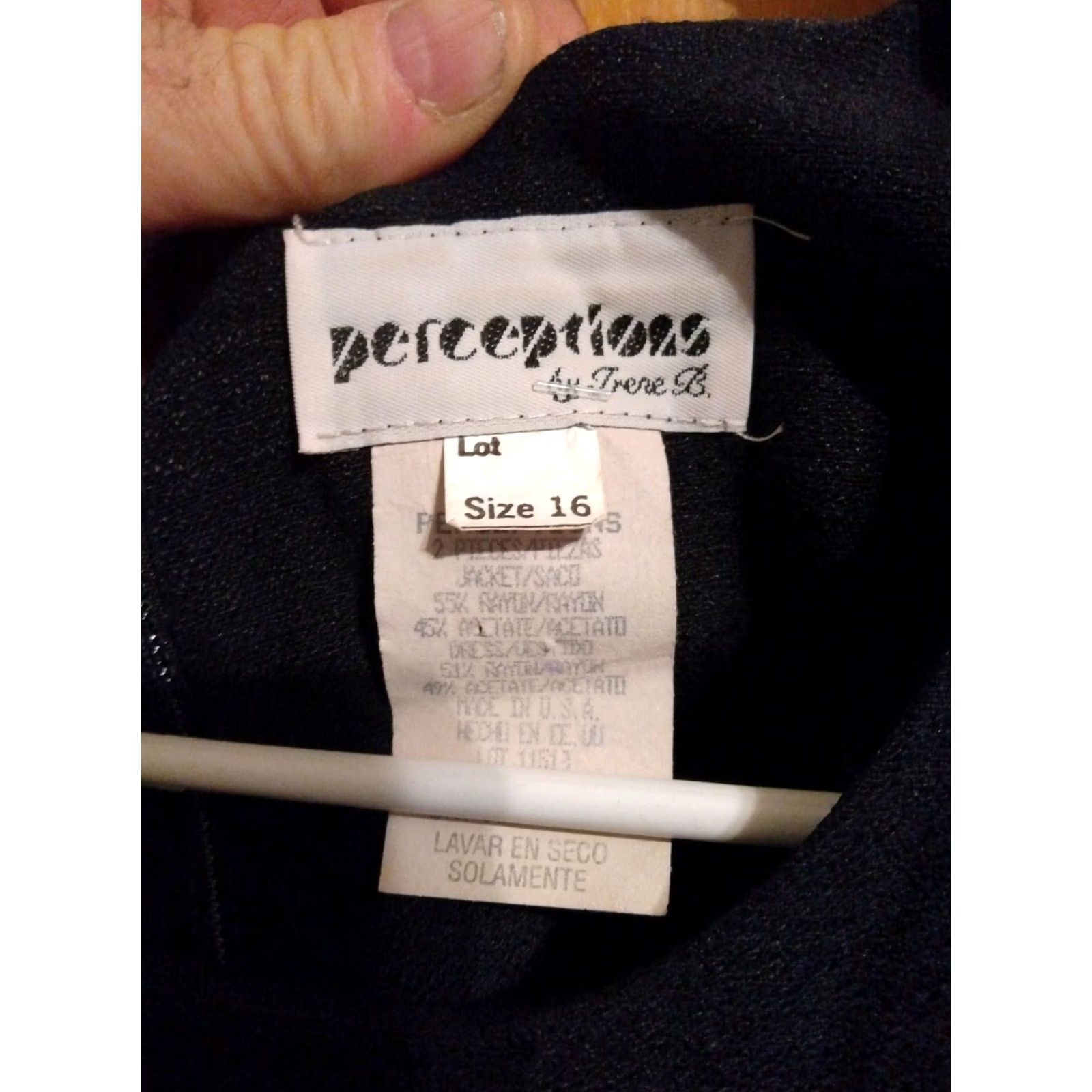 Vintage VINTAGE Perceptions by Irene B. Dress 16 Black Rayon Blend 42" CHEST Mens Women Girls Size XXL / US 16-18 / IT 52-54 - 4 Thumbnail