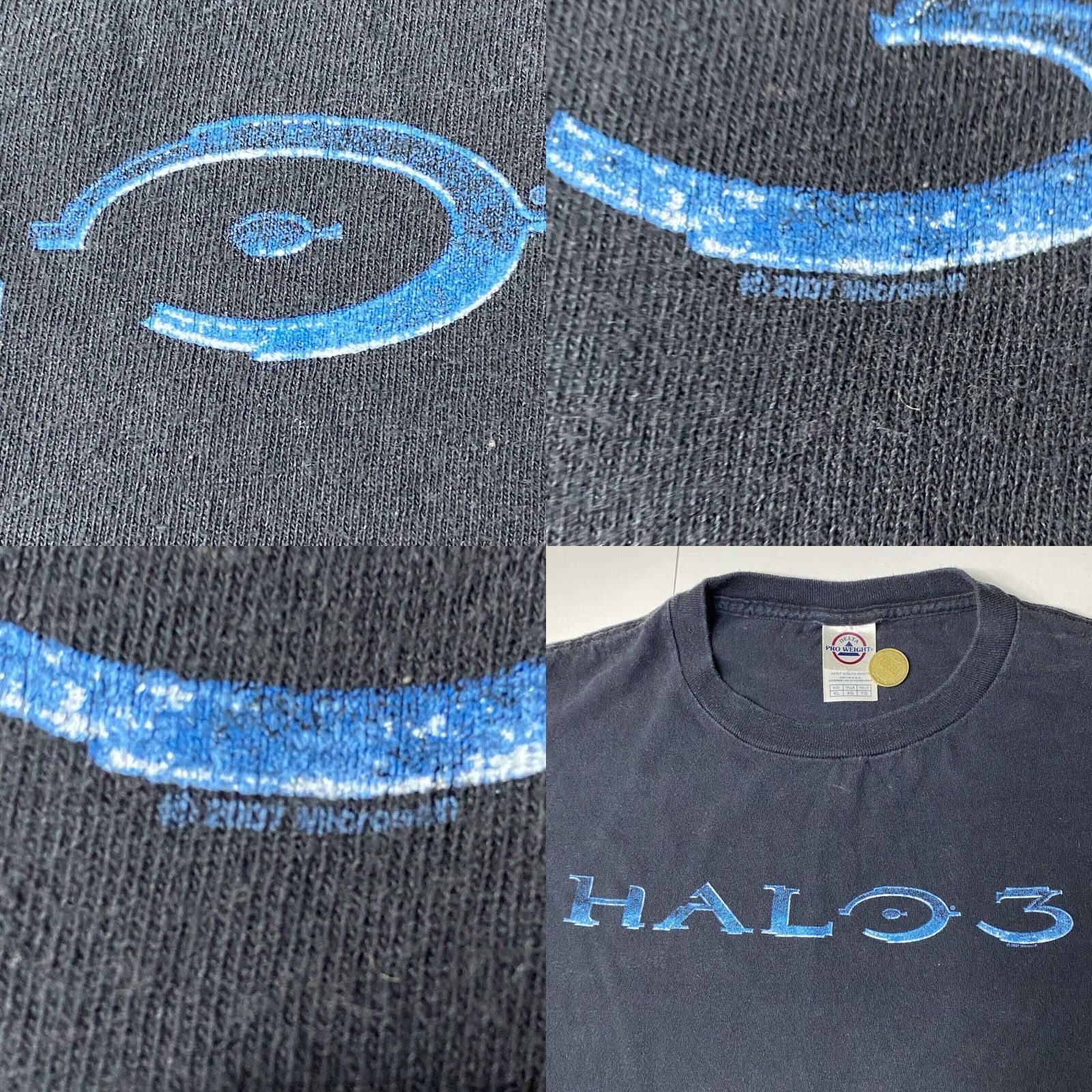 Gildan VINTAGE Halo 3 Bubble Logo Black T Shirt XL XG TG XLT Unisex 2000s Grunge Short Sleeve Cotton Blend Gildan Rare Original Mens Womens Boys Girls Size US XL / EU 56 / 4 - 10 Thumbnail
