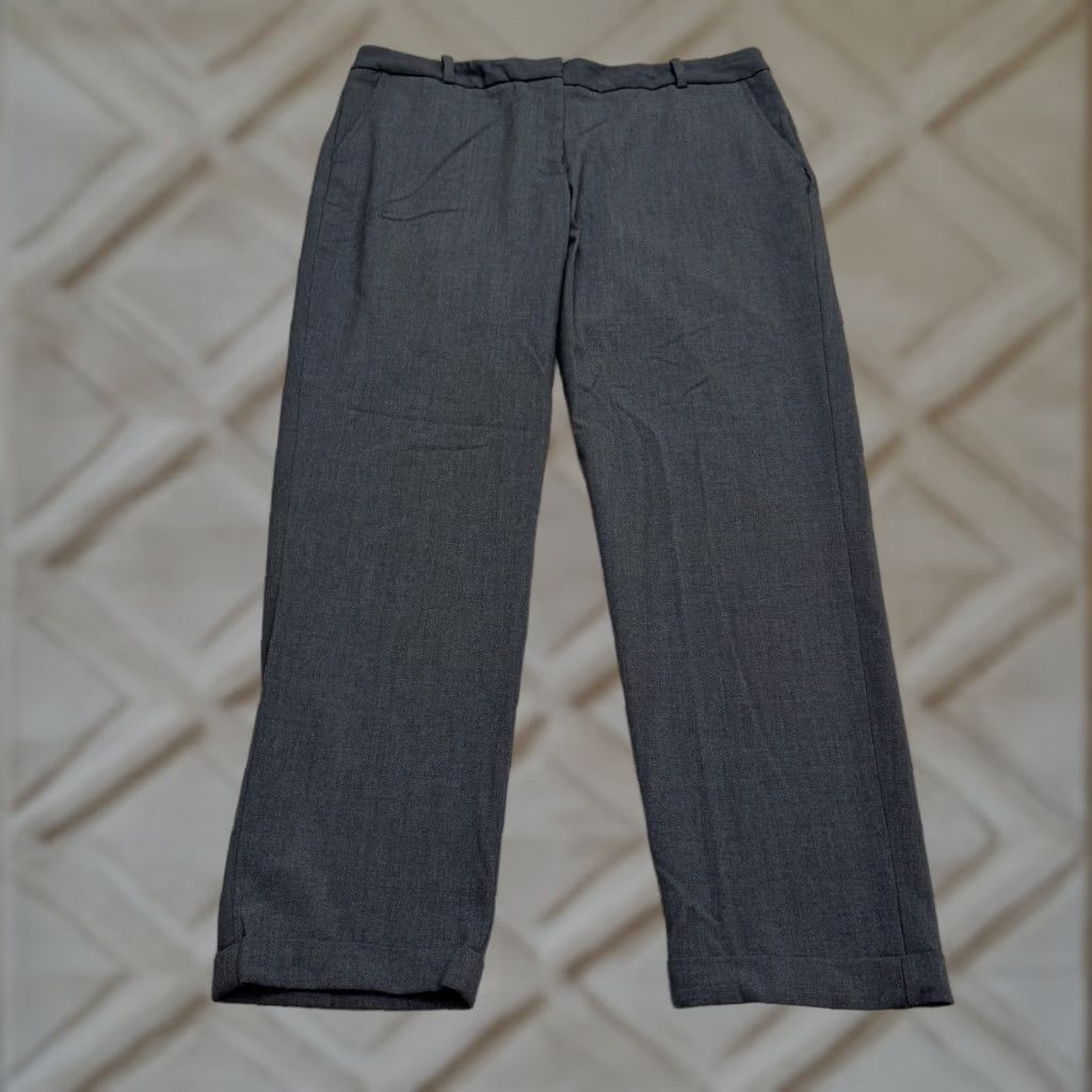 Ellen Tracy Ellen Tracy Cuffed Dress Pants Trouser Womens 12 Charcoal Gray Straight Leg Work Dress Pants Size 34" / US 12 / IT 48 - 1 Thumbnail