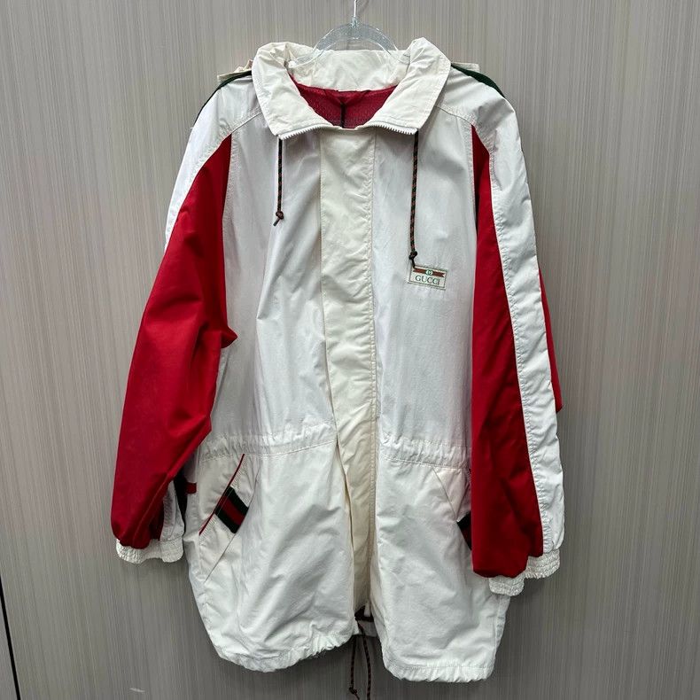 Gucci Gucci Red Green Striped Long Coat- DMC Size US L / EU 52-54 / 3 - 1 Thumbnail