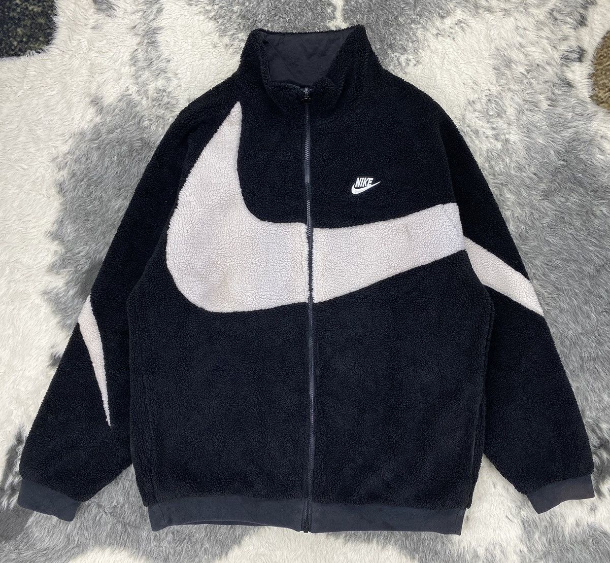 Nike Big Swoosh Reversible Fleece Jacket | Grailed