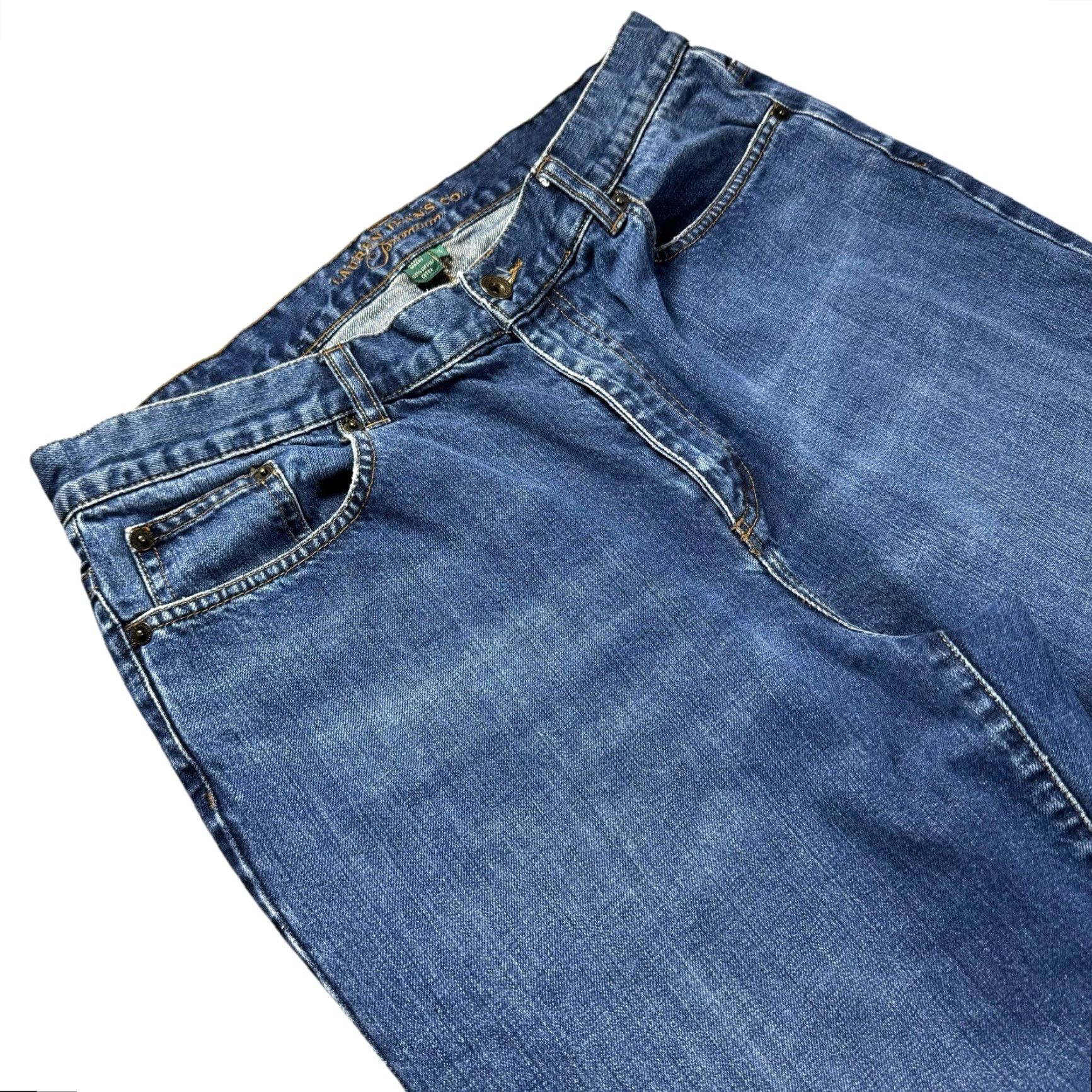 Ralph Lauren VINTAGE Lauren Ralph Lauren Jeans Women's 14 Denim Bootcut 100% Cotton Midrise Blue 5-Pocket Mens Womens Bells Size 36" / US 14 / IT 50 - 2 Thumbnail
