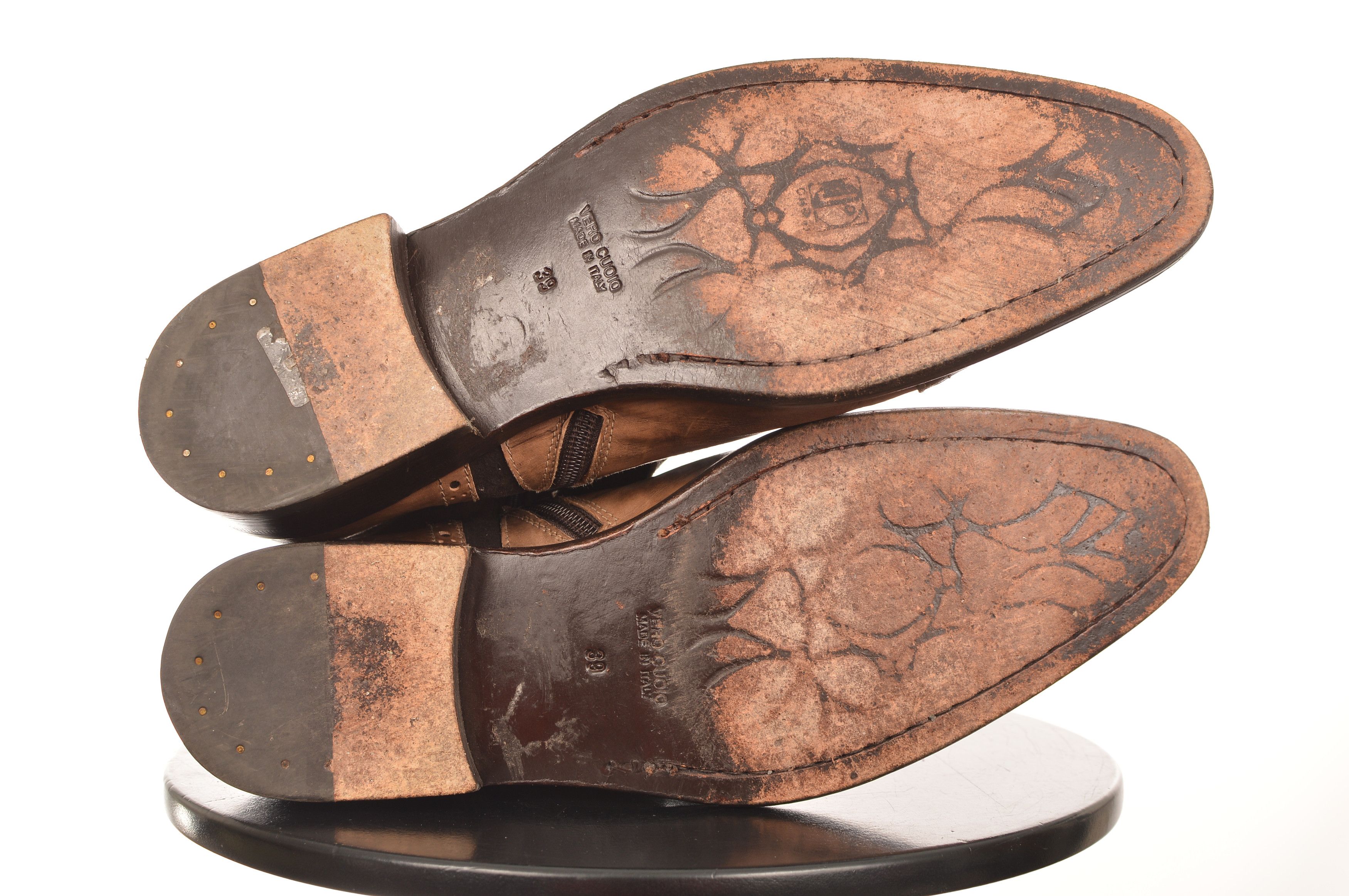 Jo Ghost Jo Ghost Brown Leather Croc Boots Size US 6 / EU 39 - 7 Thumbnail