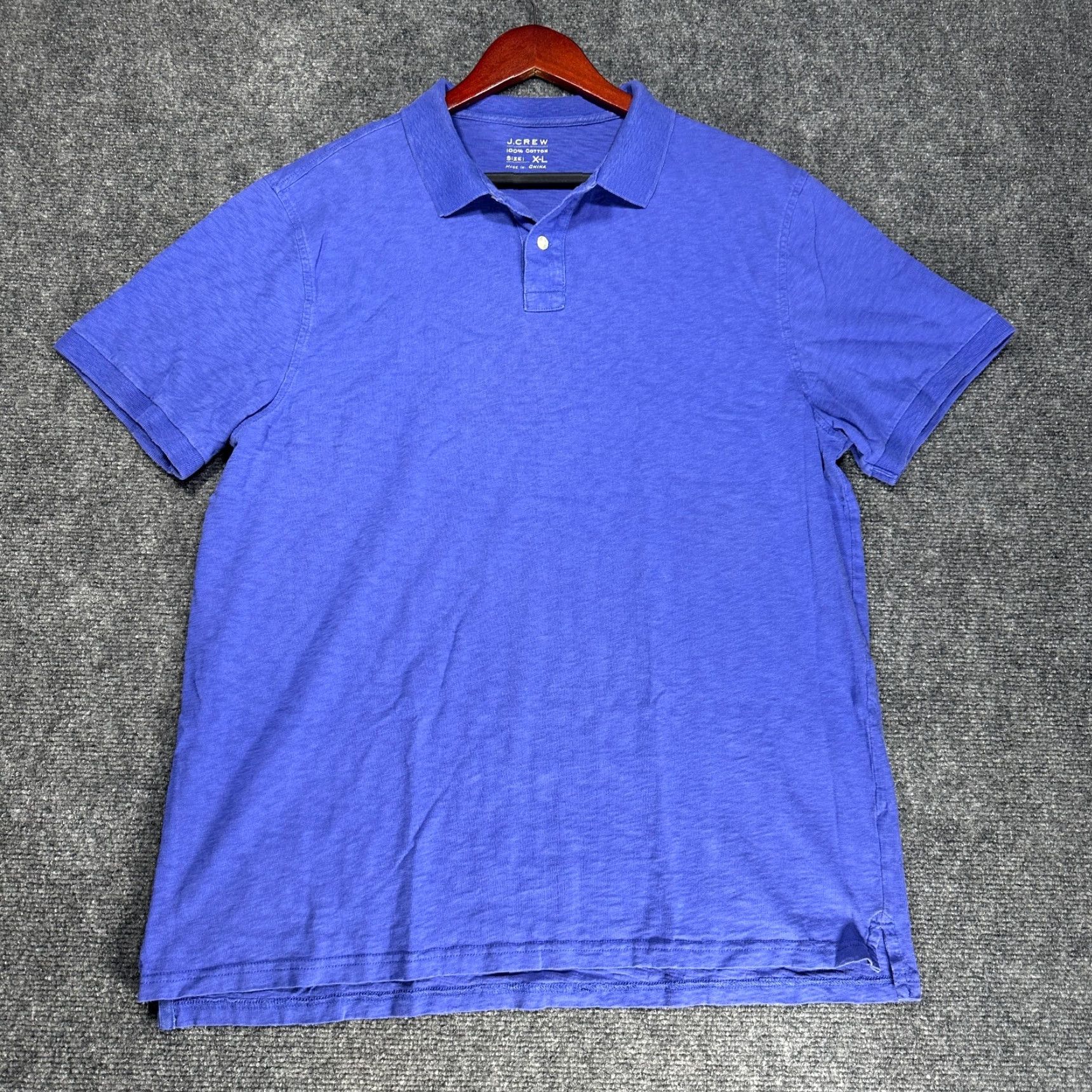 J.Crew J.CREW Polo Shirt Mens XL Purple Cotton Short Sleeve Split Hem Size US XL / EU 56 / 4 - 2 Thumbnail