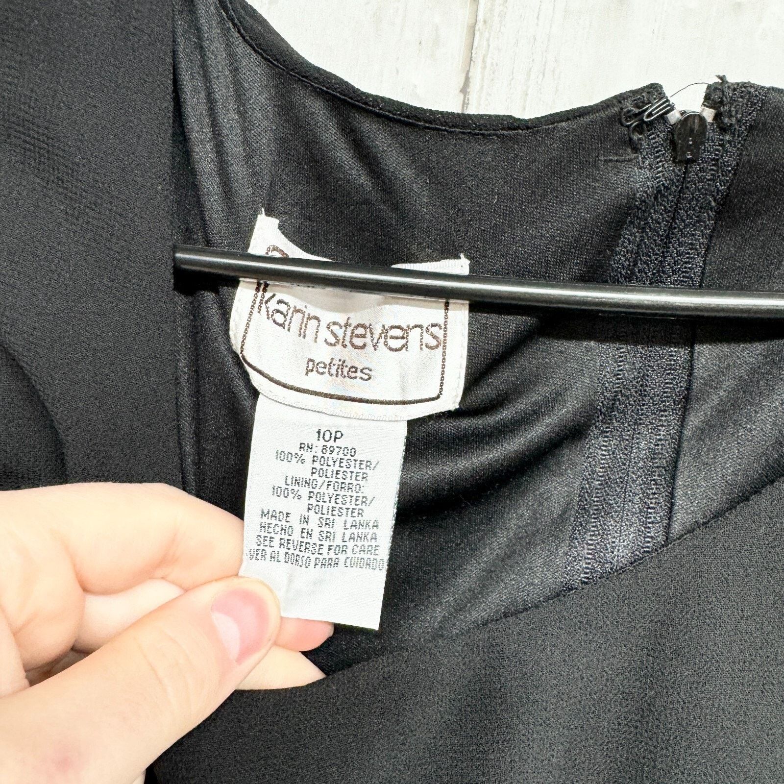 Vintage VTG Karen Stevens Dress MD Sleeveless Mini Black Swoop Neck Size M / US 6-8 / IT 42-44 - 3 Thumbnail