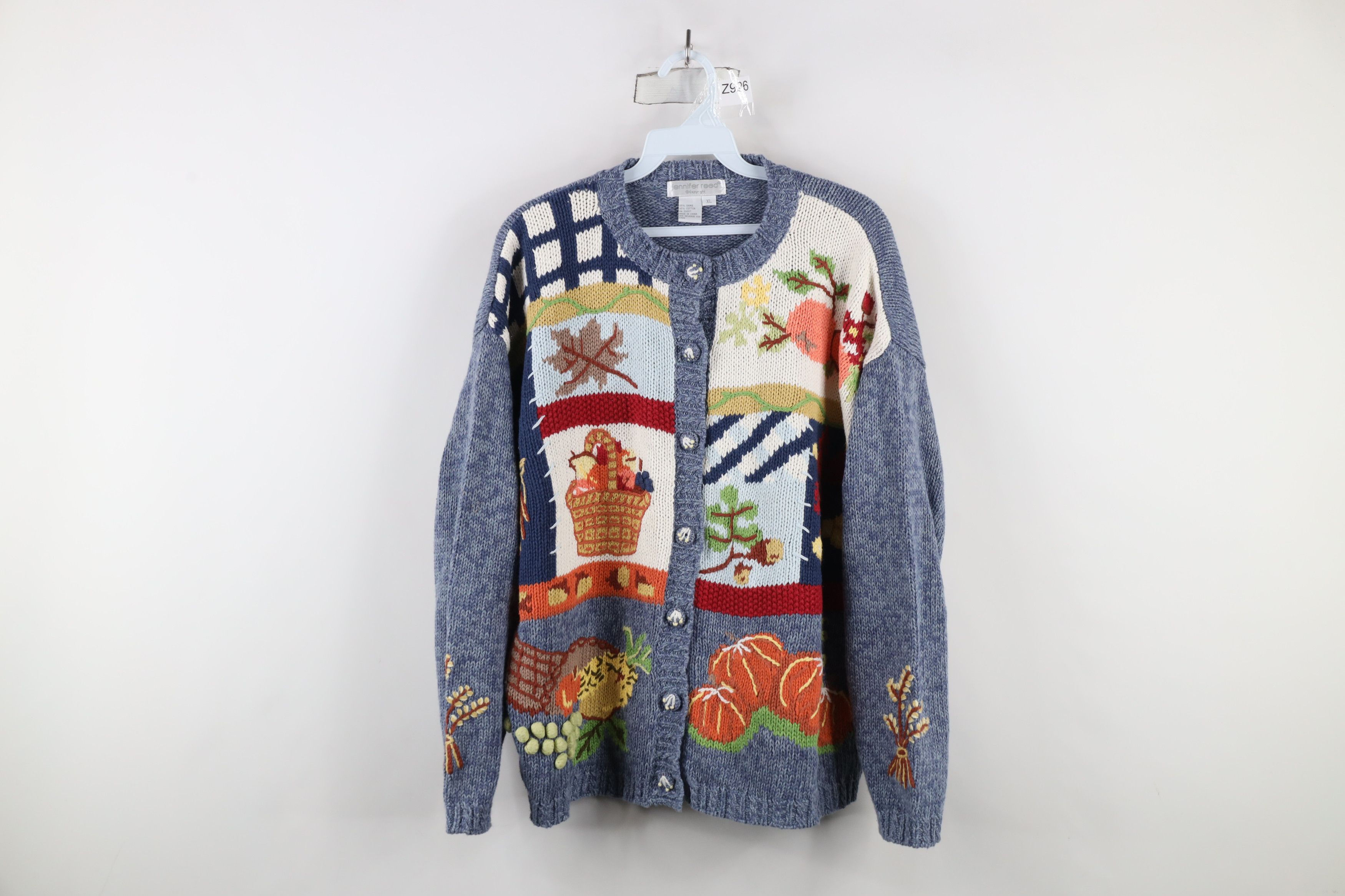 Vintage Vintage 90s Streetwear All Over Print Cardigan Sweater Size XL / US 12-14 / IT 48-50 - 1 Thumbnail