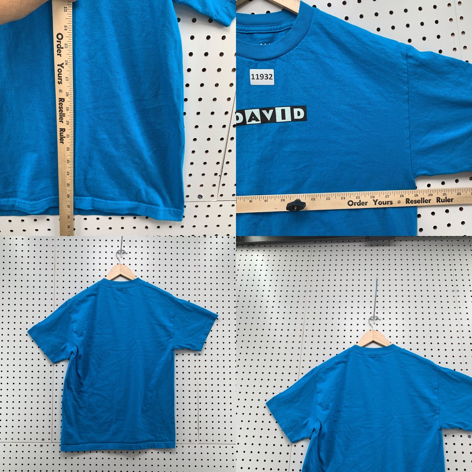 Vintage VINTAGE David Shirt Medium Blue Box Logo Graphic Short Sleeve Crewneck Size M USA MADE Size US M / EU 48-50 / 2 - 8 Thumbnail