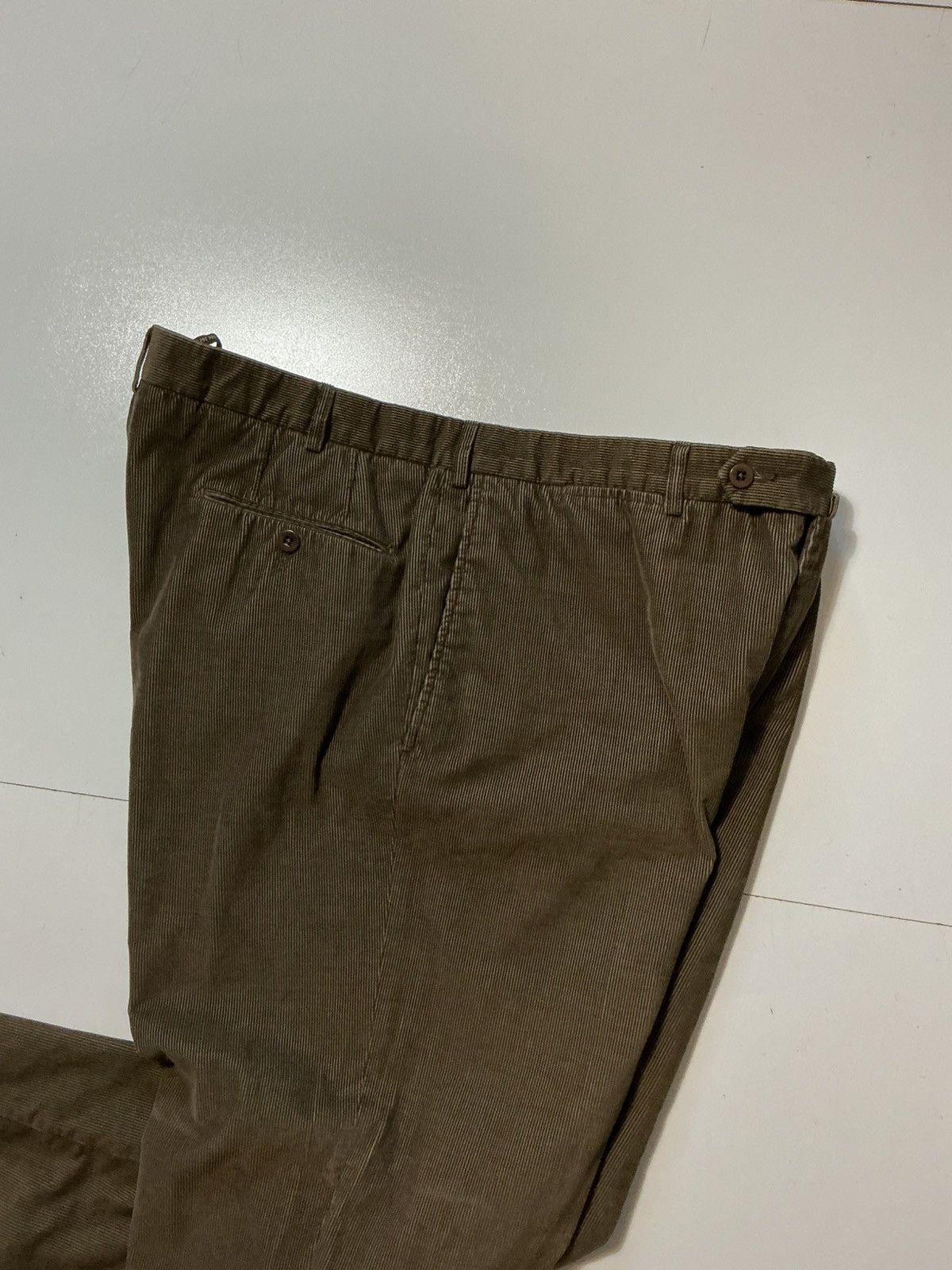 Ermenegildo Zegna Ermenegildo Zegna Brown Corduroy Classic Flat Front Pants Size US 40 / EU 56 - 9 Thumbnail