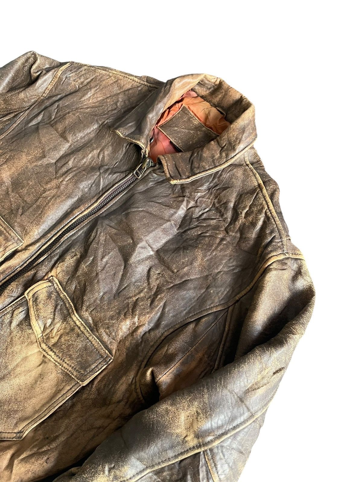Leather Vintage Bomber Leather Jacket Size US M / EU 48-50 / 2 - 2 Thumbnail