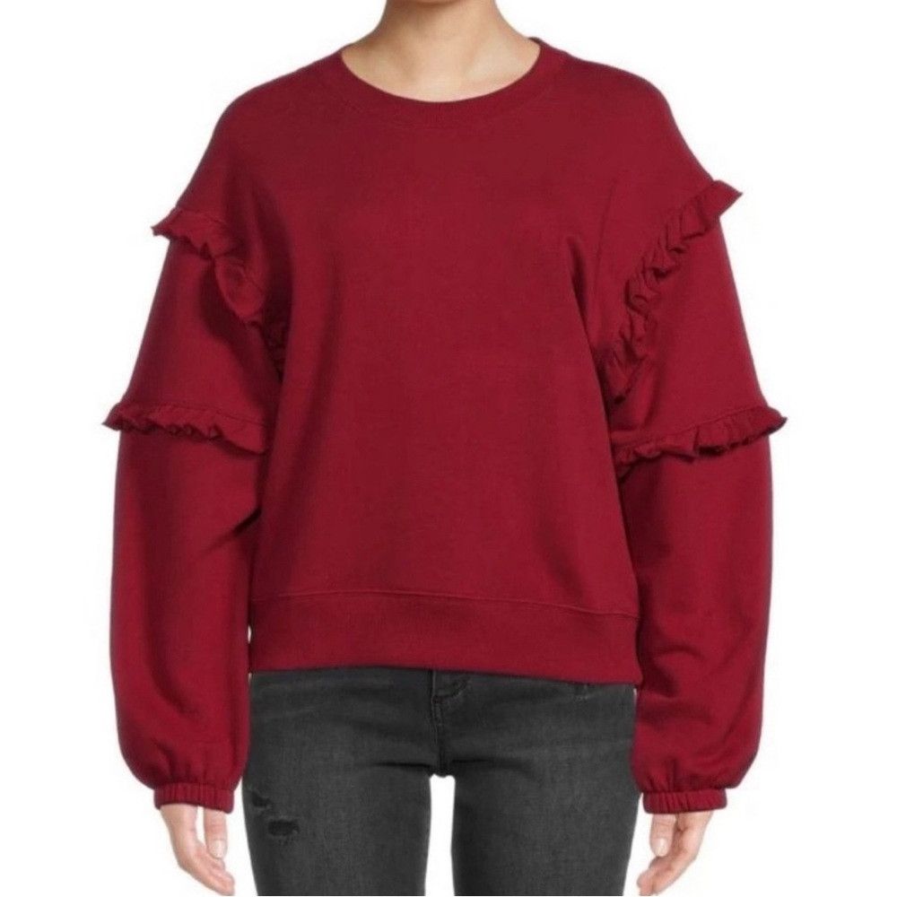 Rebecca Minkoff NWT New Rebecca Minkoff Evelyn Cotton Red Sweatshirt Size X Size XS / US 0-2 / IT 36-38 - 1 Thumbnail