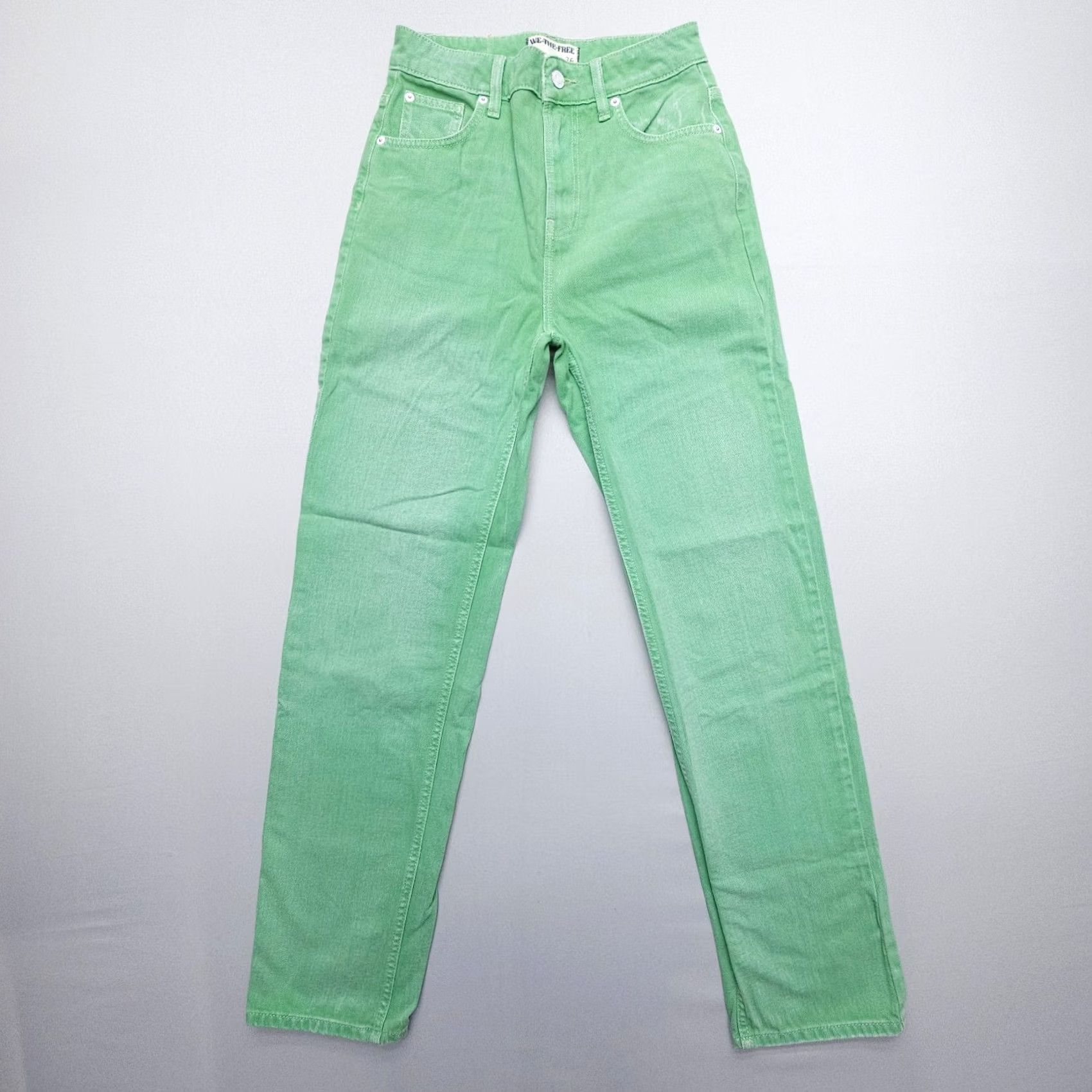 Vintage We the Free Pacifica High Rise Slim Straight Jeans size 26x30 Green Boho Coastal Mens Womens Girls Boys Size 26" / US 2 / IT 38 - 2 Thumbnail