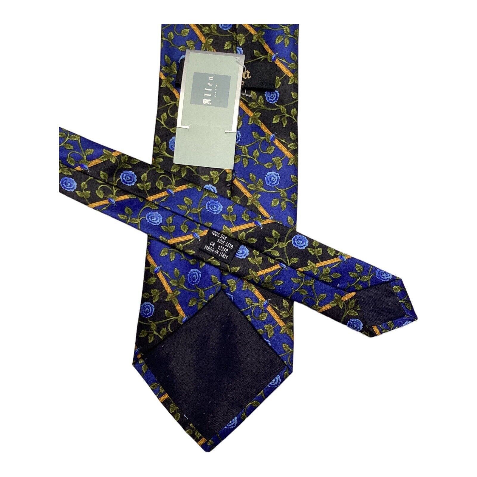 Altea ALTEA MILANO Blue Flower Print Luxury Designer Silk Tie Made Size ONE SIZE - 4 Thumbnail
