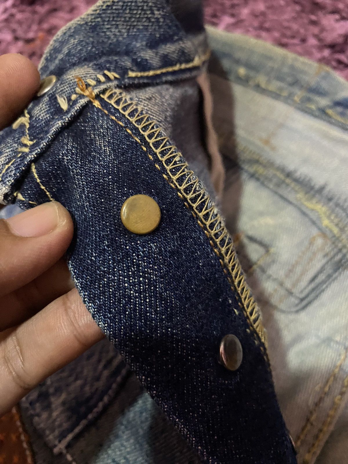 Vintage VTG Kapital Inspired Sashiko Boro Patchwork Jeans Selvedge Size US 33 - 10 Thumbnail