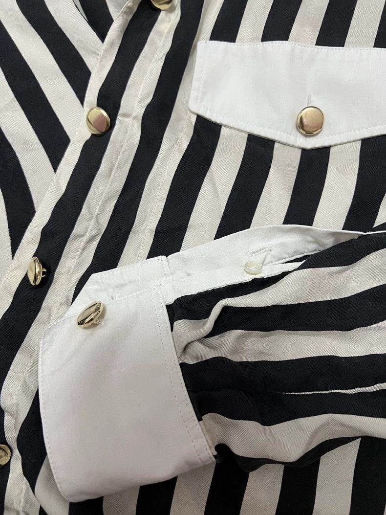Saint Laurent Paris Saint laurent paris Black and white striped silk shirt 2506 Size XXS / US 00 / IT 34 - 9 Thumbnail