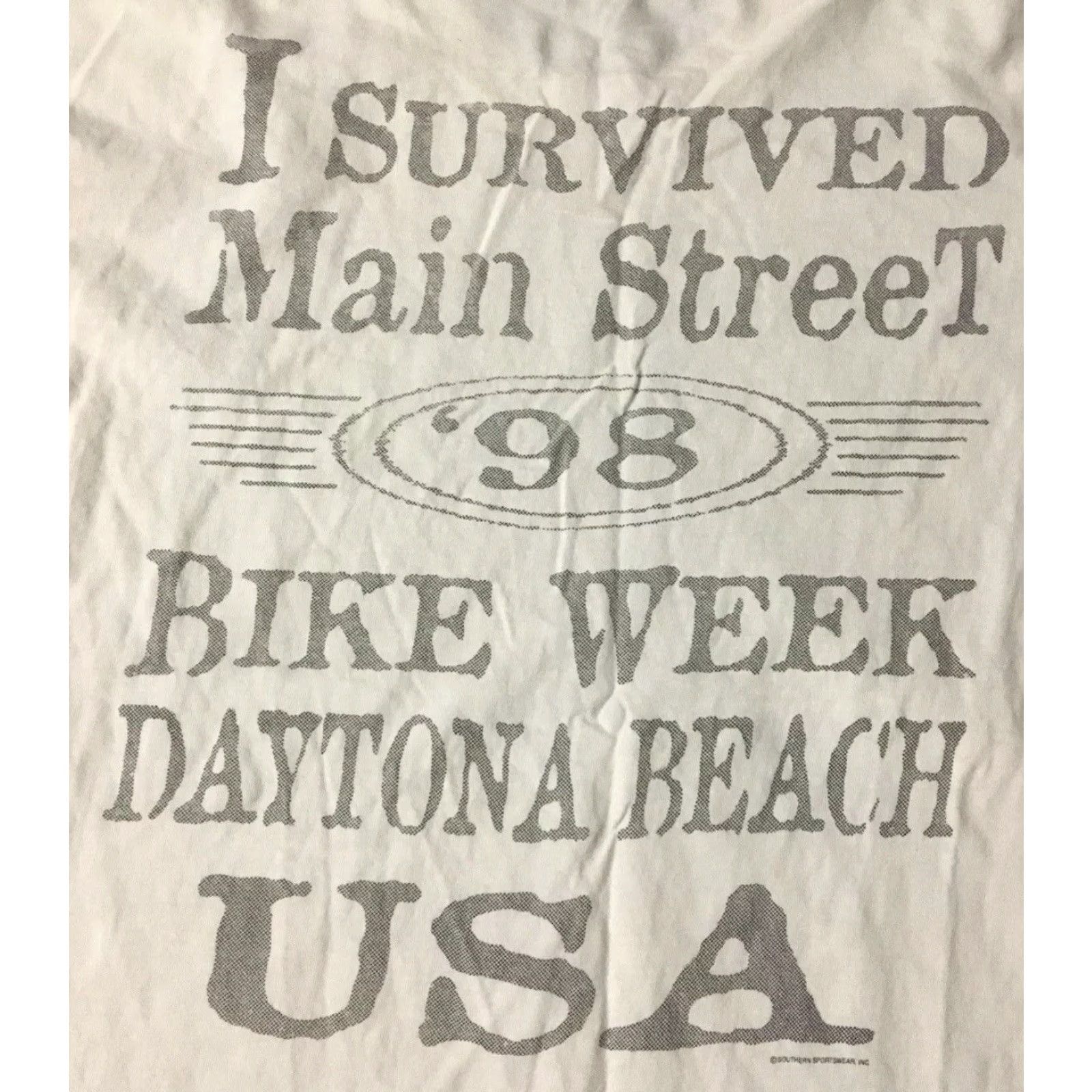 Gloverall VINTAGE 90s I Survived Daytona Beach Bike Week Shirt S Florida Biker Grunge Harley Davidson Sturgis White Graphics Tee Mens Size US S / EU 44-46 / 1 - 4 Thumbnail
