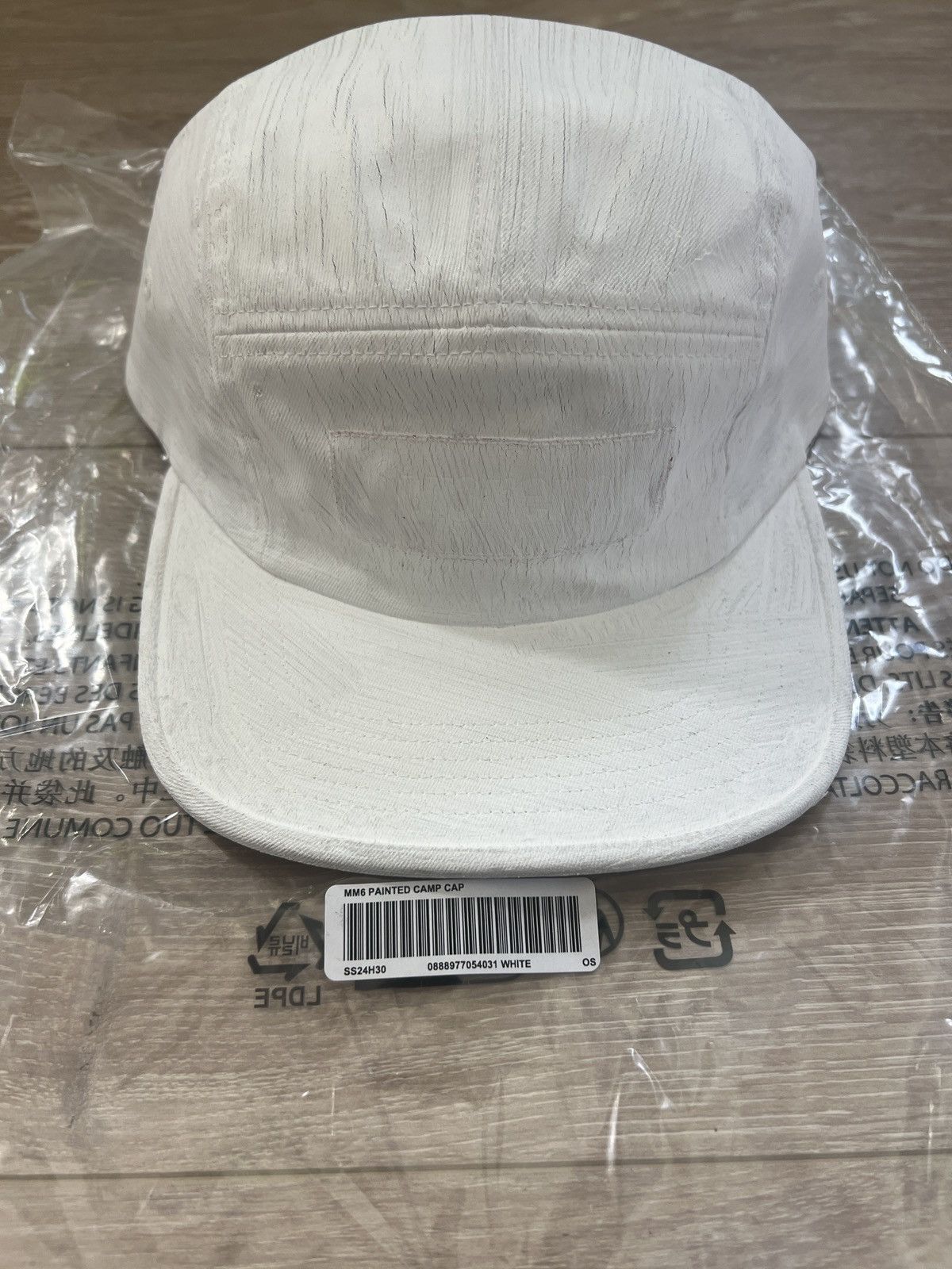 image of Maison Margiela x Supreme White Mm6 Painted Camp Cap, Men's