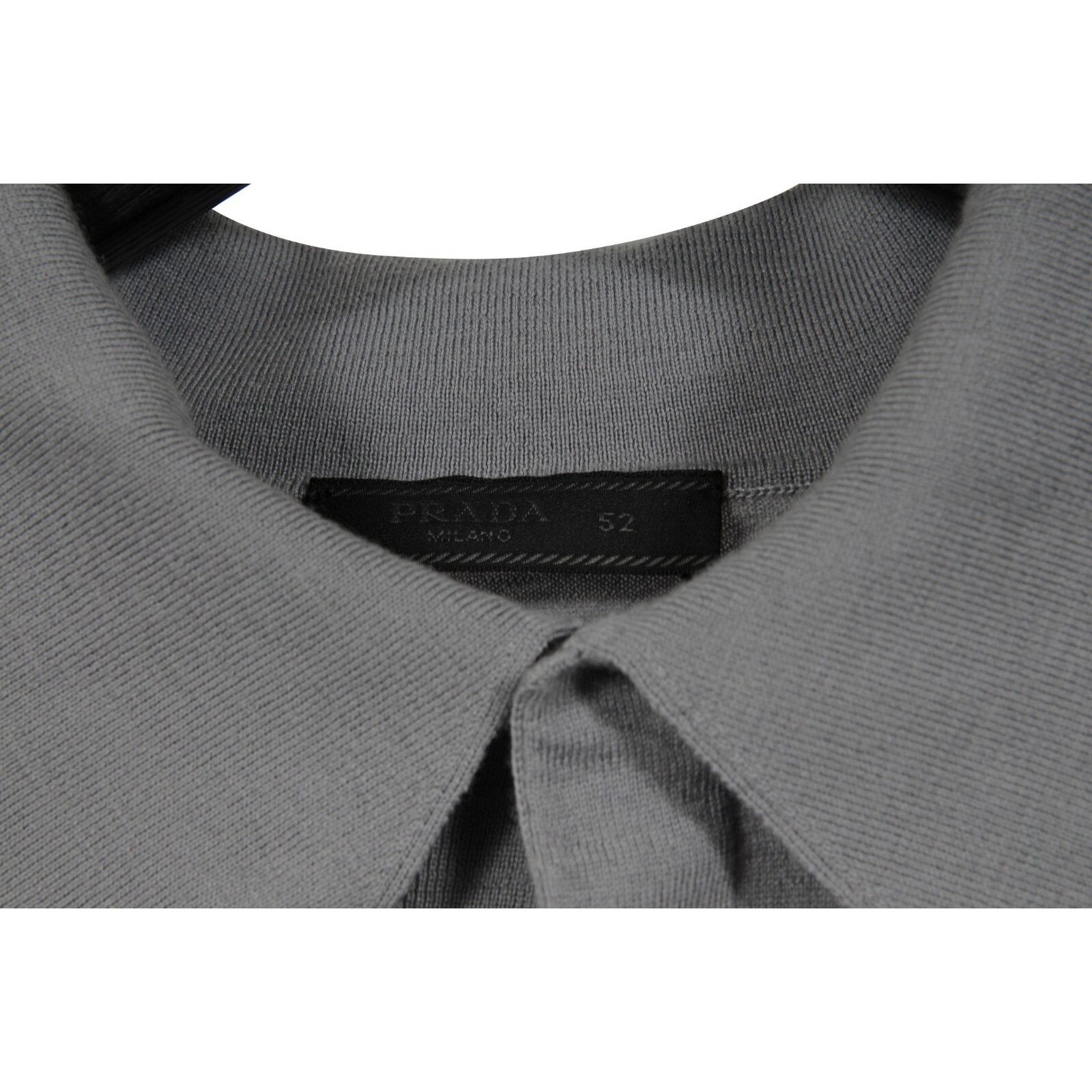 Prada Polo Knit Size IT 52 Gray Wool Silk Blend Size US L / EU 52-54 / 3 - 5 Thumbnail