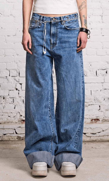 image of R13 Lisa Baggy Jean Bain Blue R13Wd041-968 Size 27, Women's