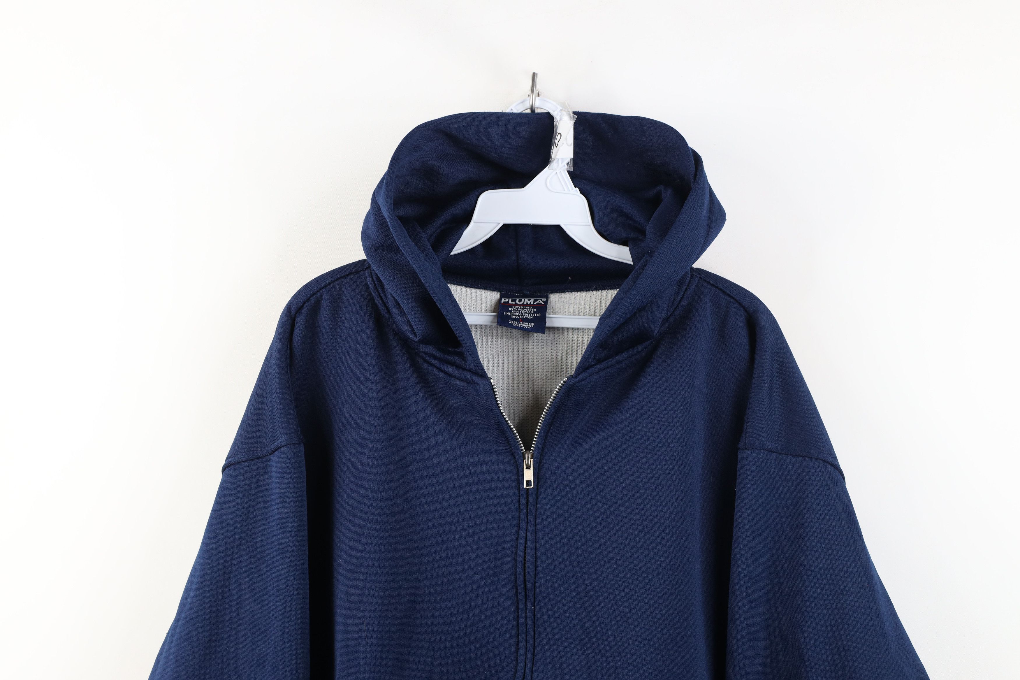 Vintage Vintage 90s Streetwear Waffle Knit Lined Full Zip Hoodie Size US L / EU 52-54 / 3 - 2 Thumbnail