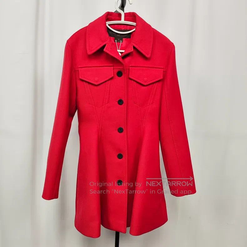 Louis Vuitton Louis Vuitton Long coat with red single-breasted pockets c Size XXS / US 00 / IT 34 - 9 Thumbnail