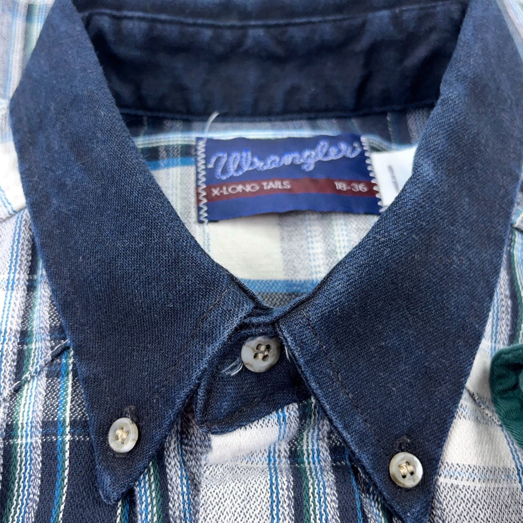 Wrangler VINTAGE Wrangler Western Shirt Men 18 36 Green Plaid Button Long Tail 90s USA Size US XXL / EU 58 / 5 - 4 Thumbnail
