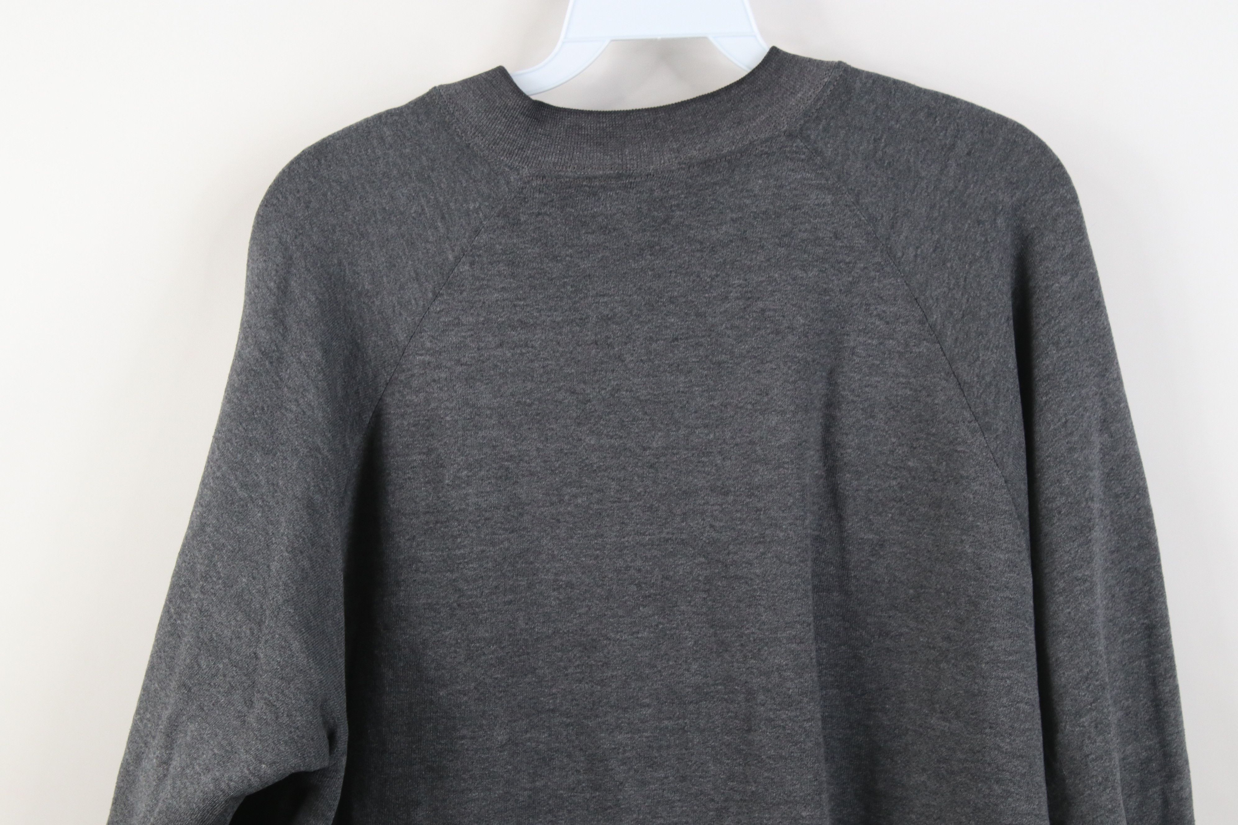 Vintage Vintage 90s Streetwear Blank Raglan Crewneck Sweatshirt Gray Size US L / EU 52-54 / 3 - 10 Thumbnail