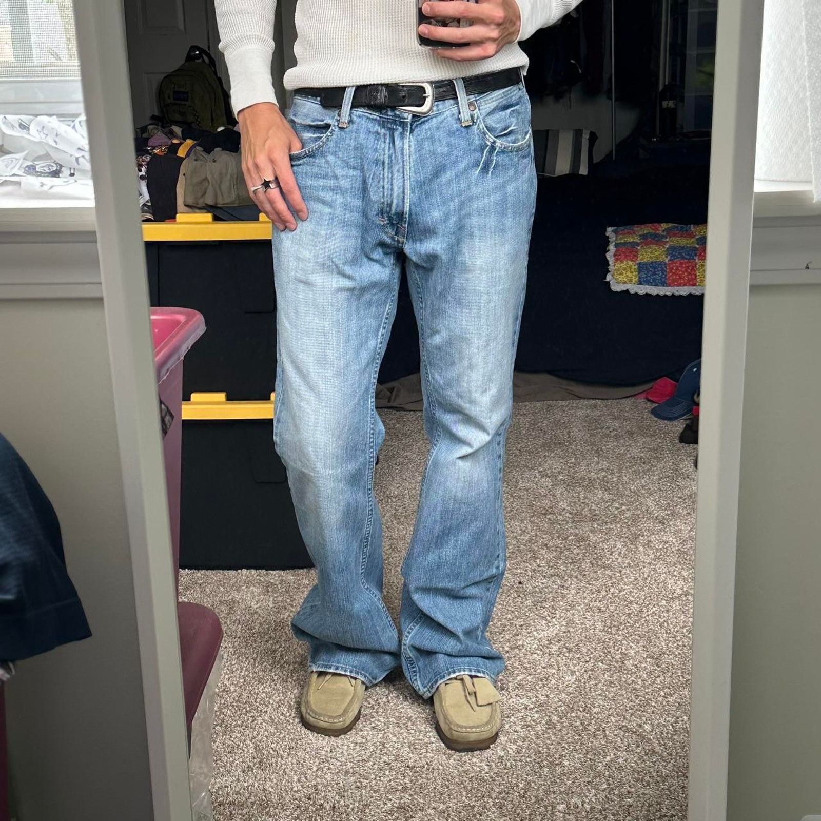 Vintage 00s distressed bootcut jeans