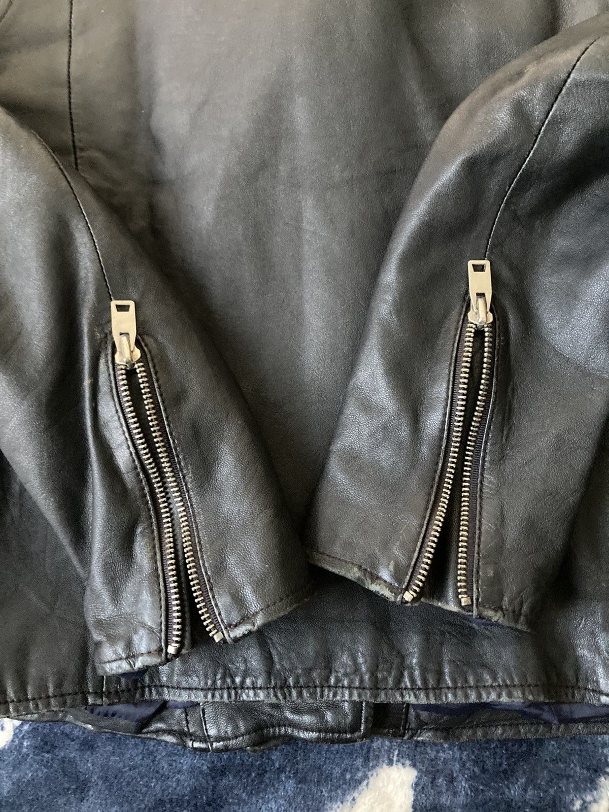 Vintage 80s Ramones Real Leather Natural Washed Biker Jacket Size US XS / EU 42 / 0 - 10 Thumbnail