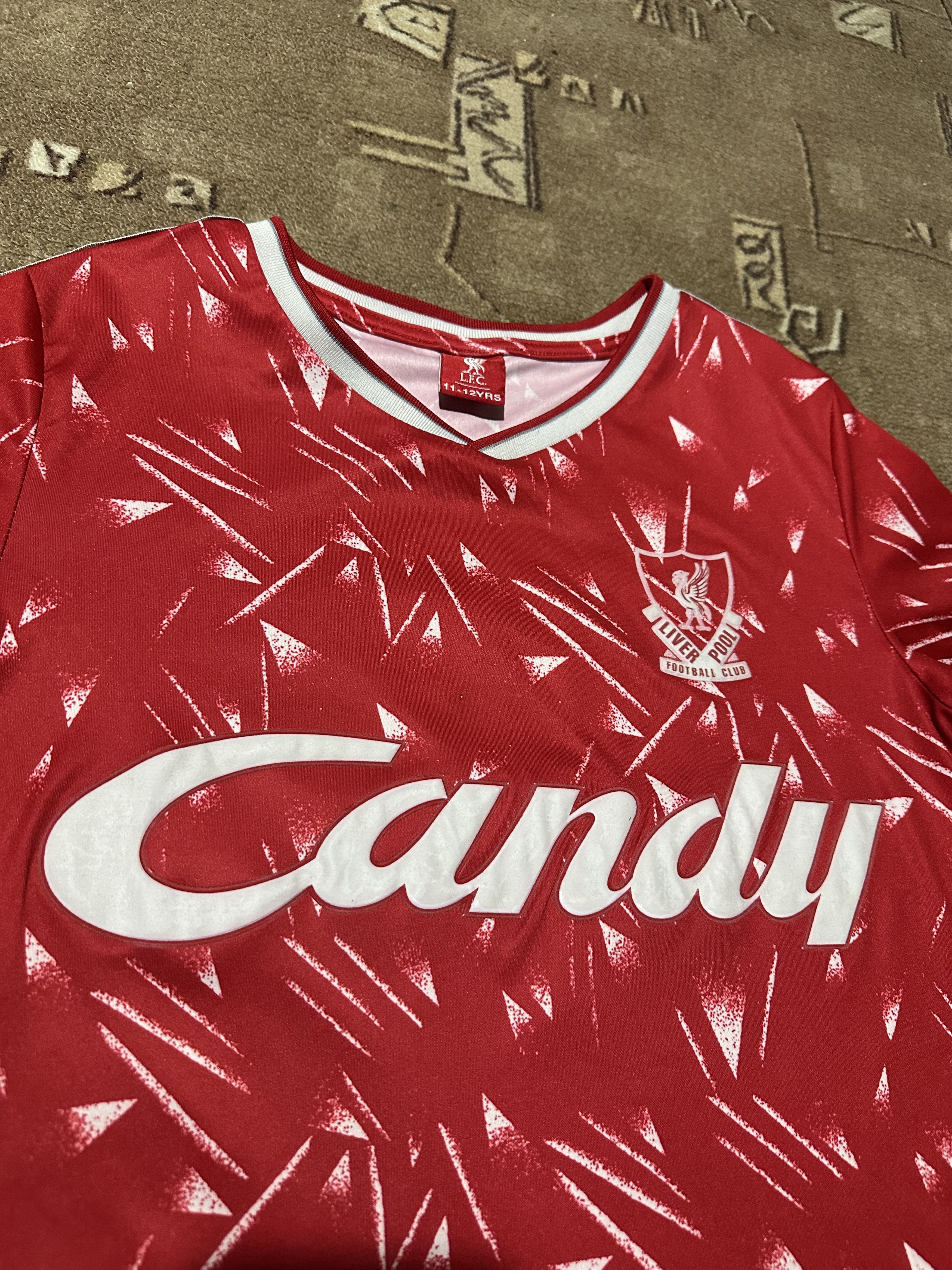 Vintage Football jersey Liverpool # 7 Boys 11-12Y Candy 1989-90 Size US XXS / EU 40 - 2 Thumbnail