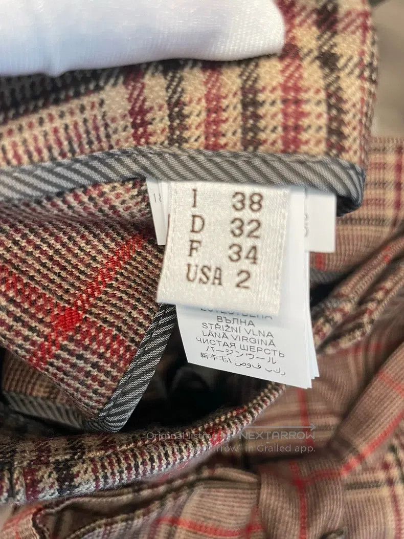 Brunello Cucinelli Brunello Cucinelli Caramel Red Plaid New Wool Long Trouser Size 25" / US 0 / IT 36 - 8 Thumbnail