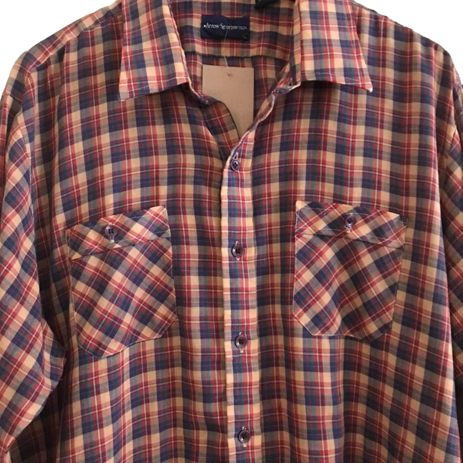 Arrow Vintage Arrow Sportswear Mens Plaid Long Sleeve Button Up XL Size US XL / EU 56 / 4 - 2 Thumbnail